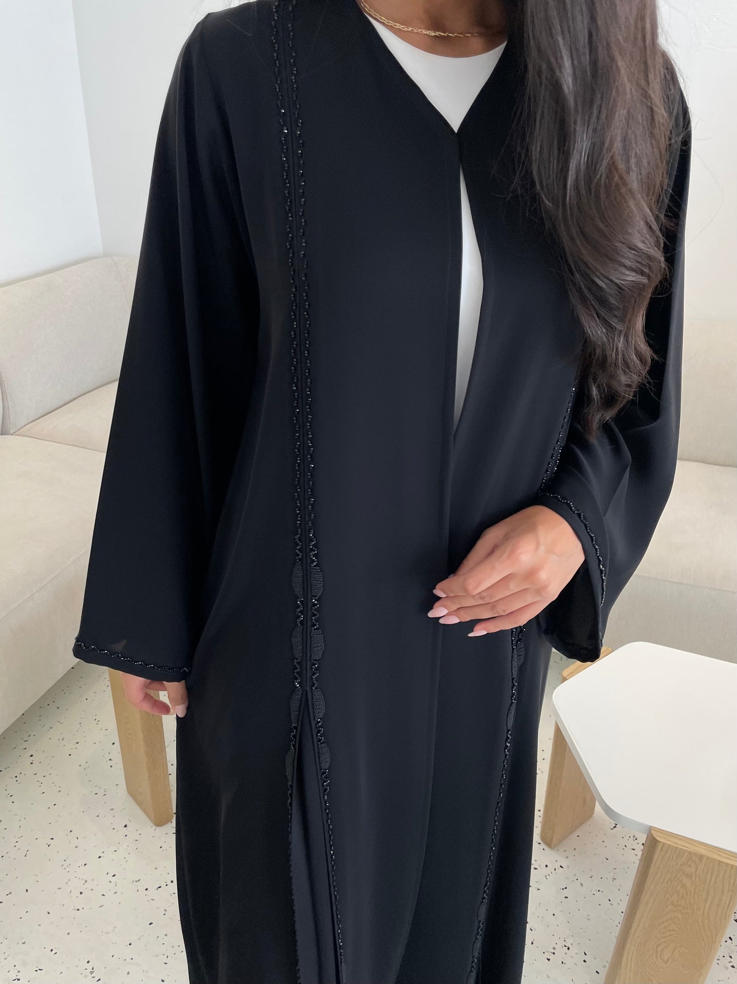 S261 A-line black abaya