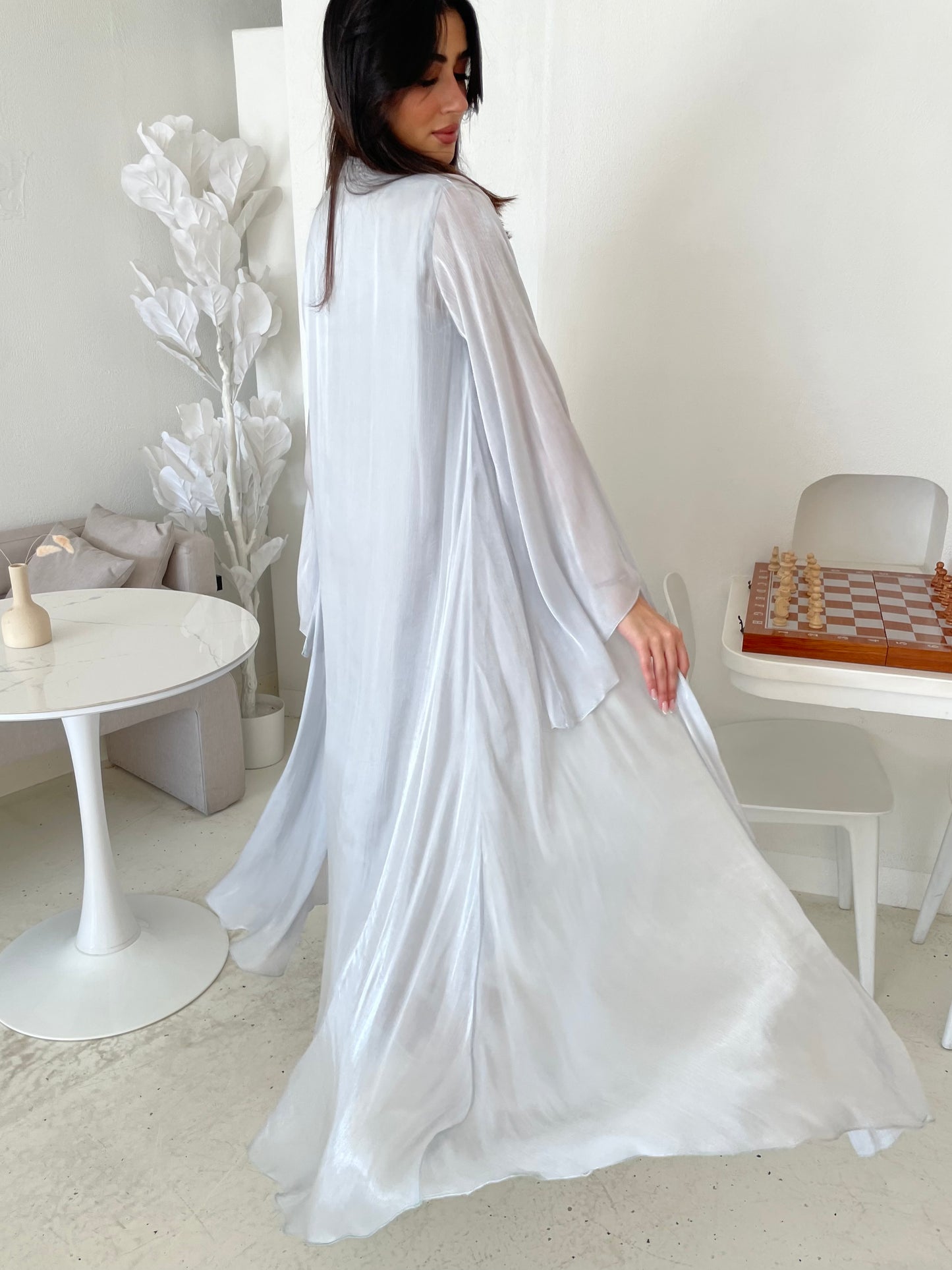 S165 - Light chiffon A shape abaya