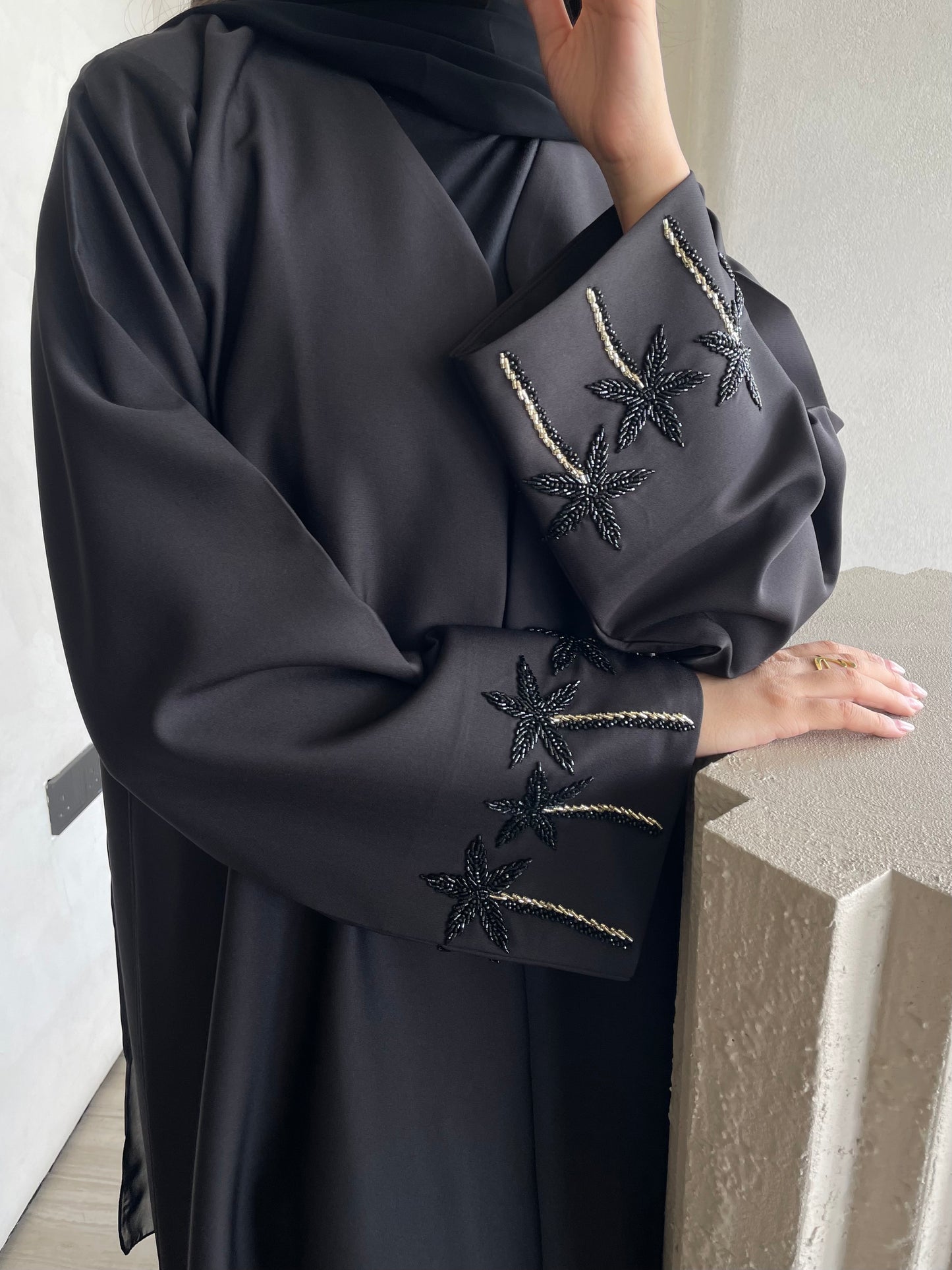 S373 - black crepe abaya