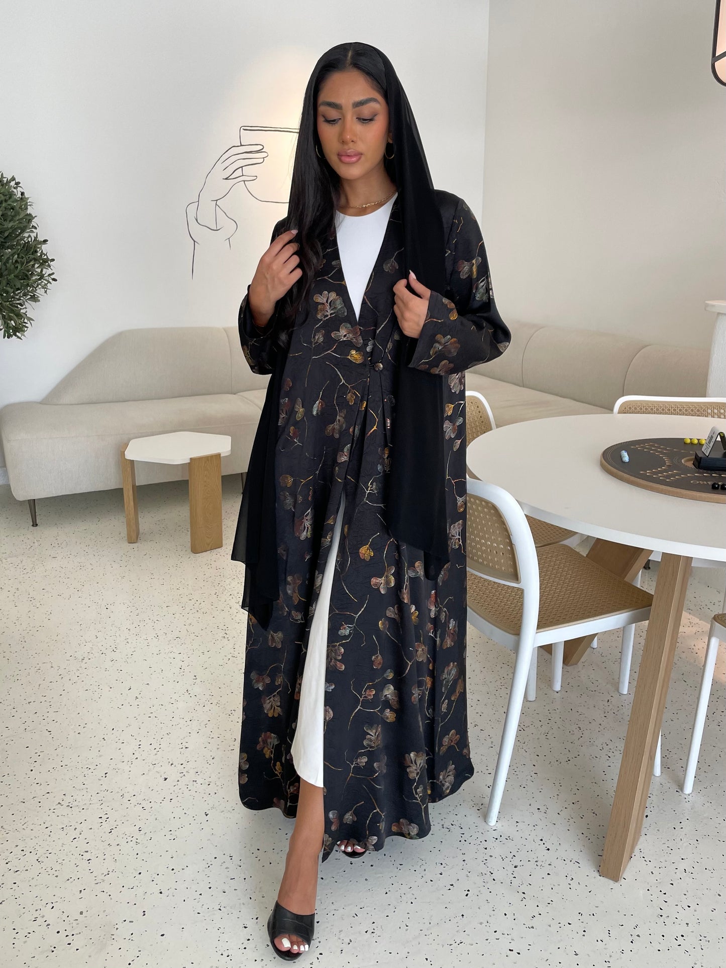 S249 - golden floral abaya