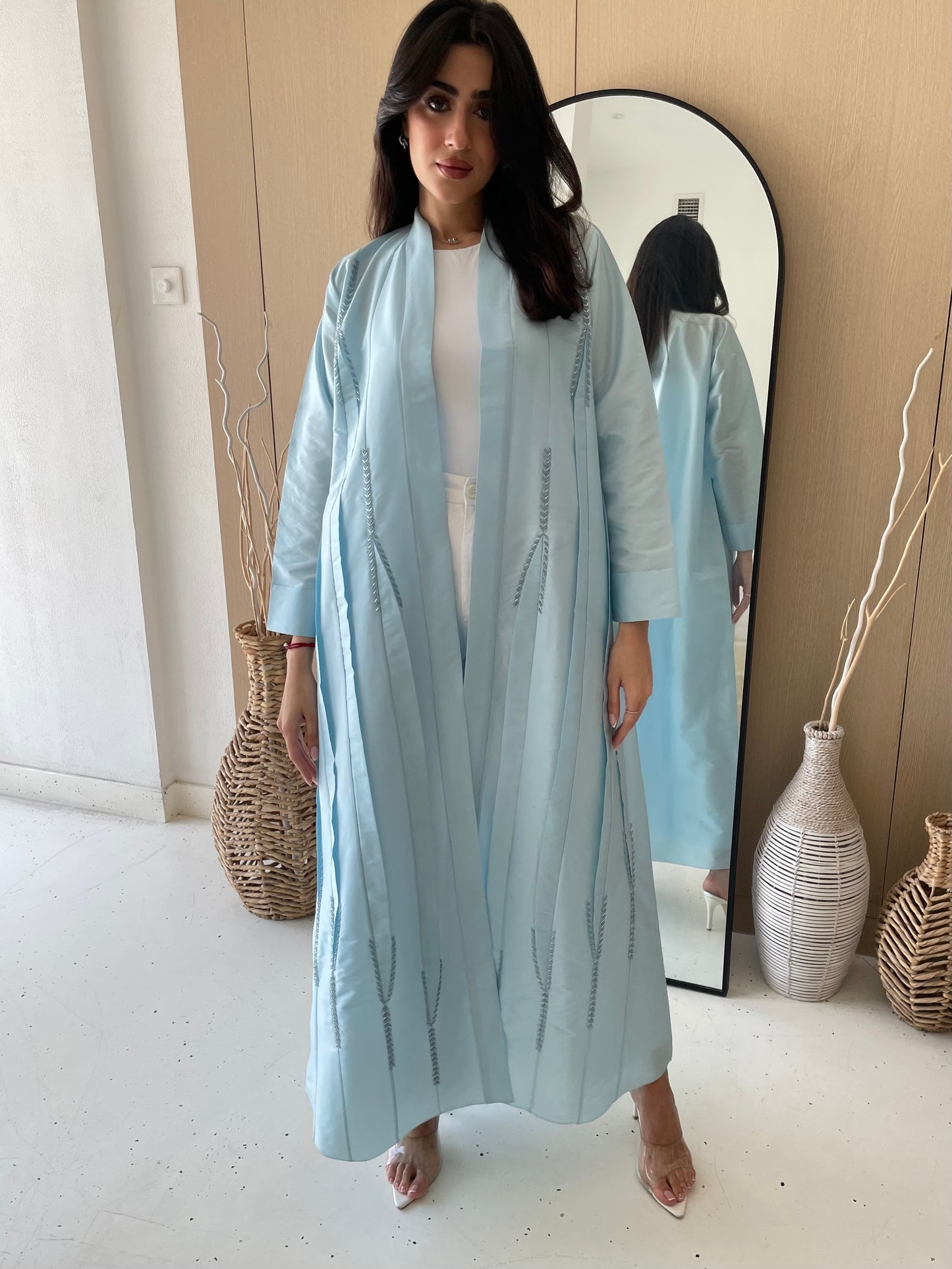 S168 - straight cut baby blue with crystals