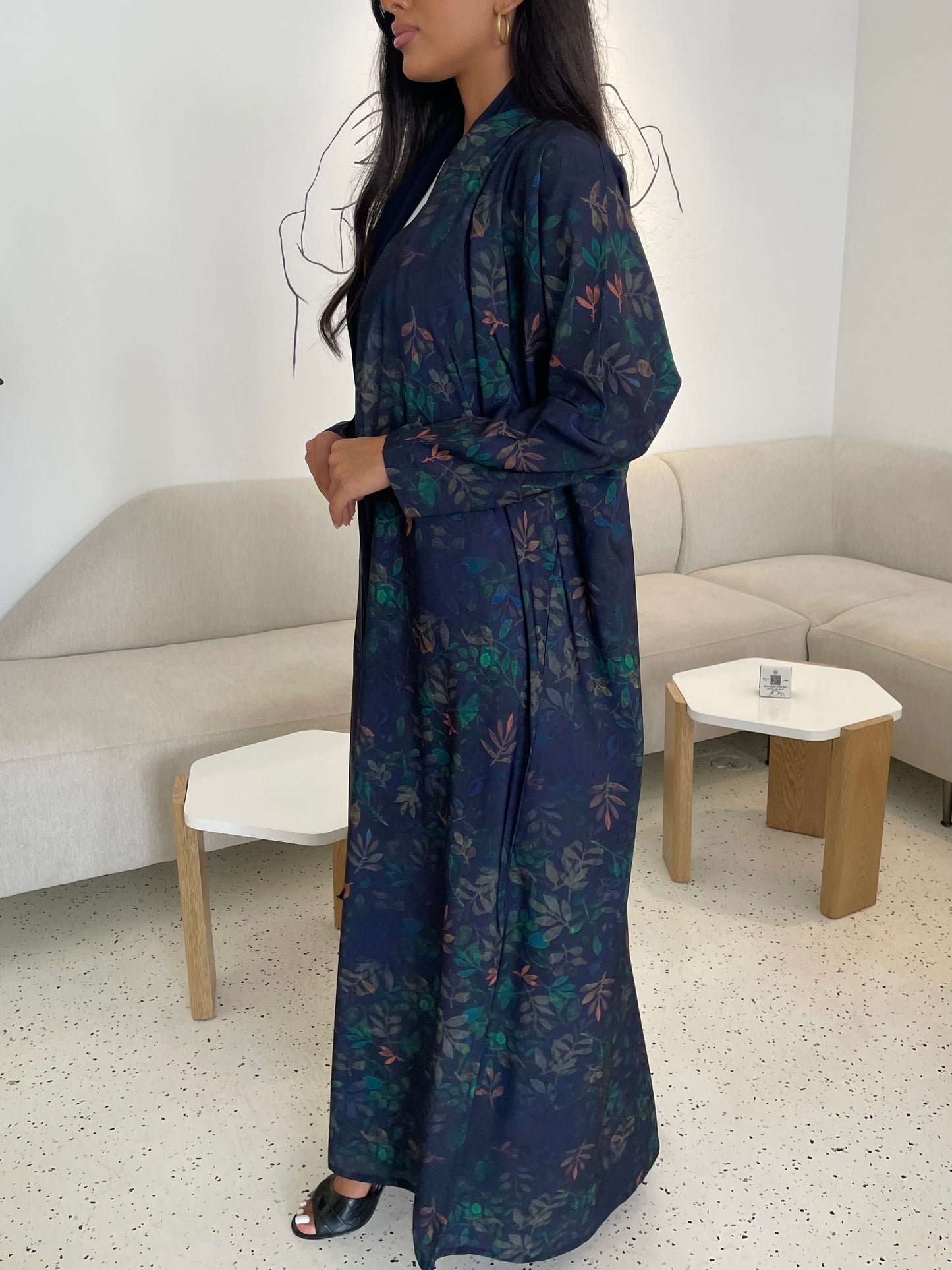 S260 - Light crepe floral abaya