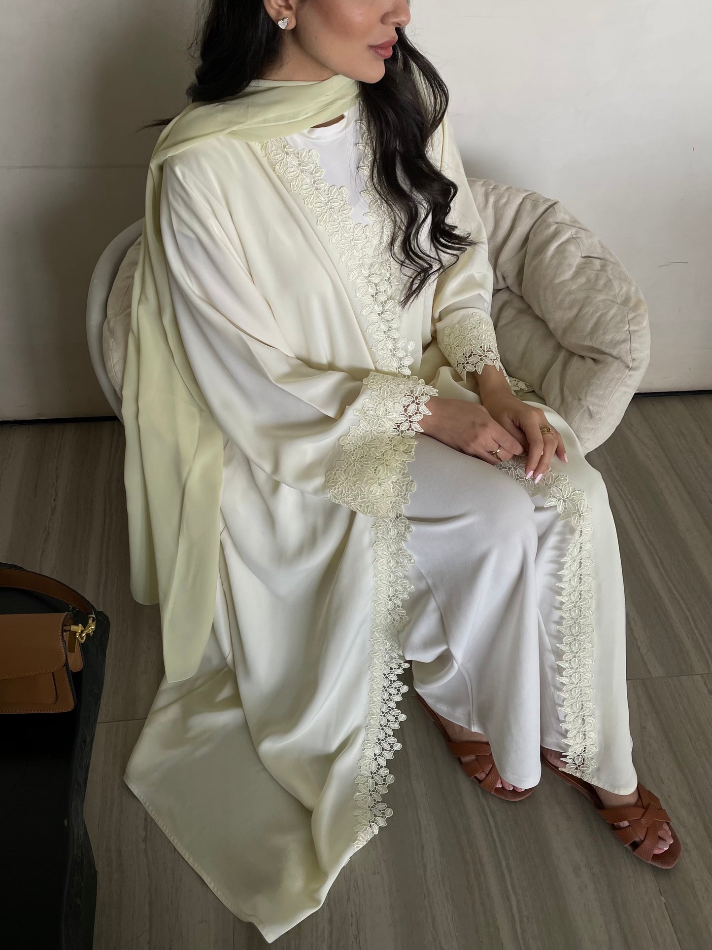 S397 - butter yellow with lace