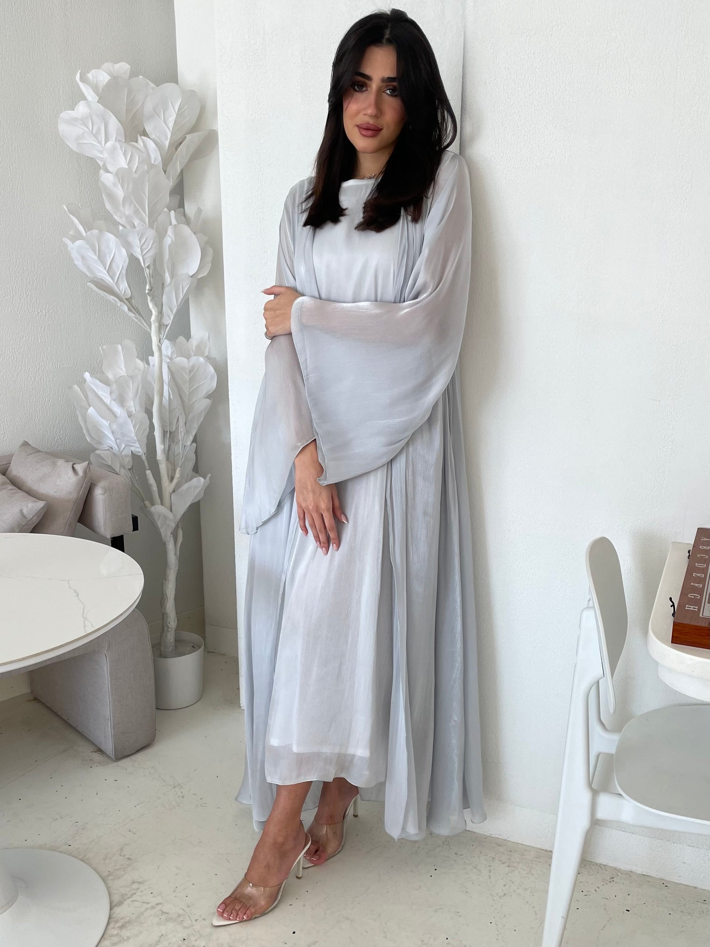 S165 - Light chiffon A shape abaya