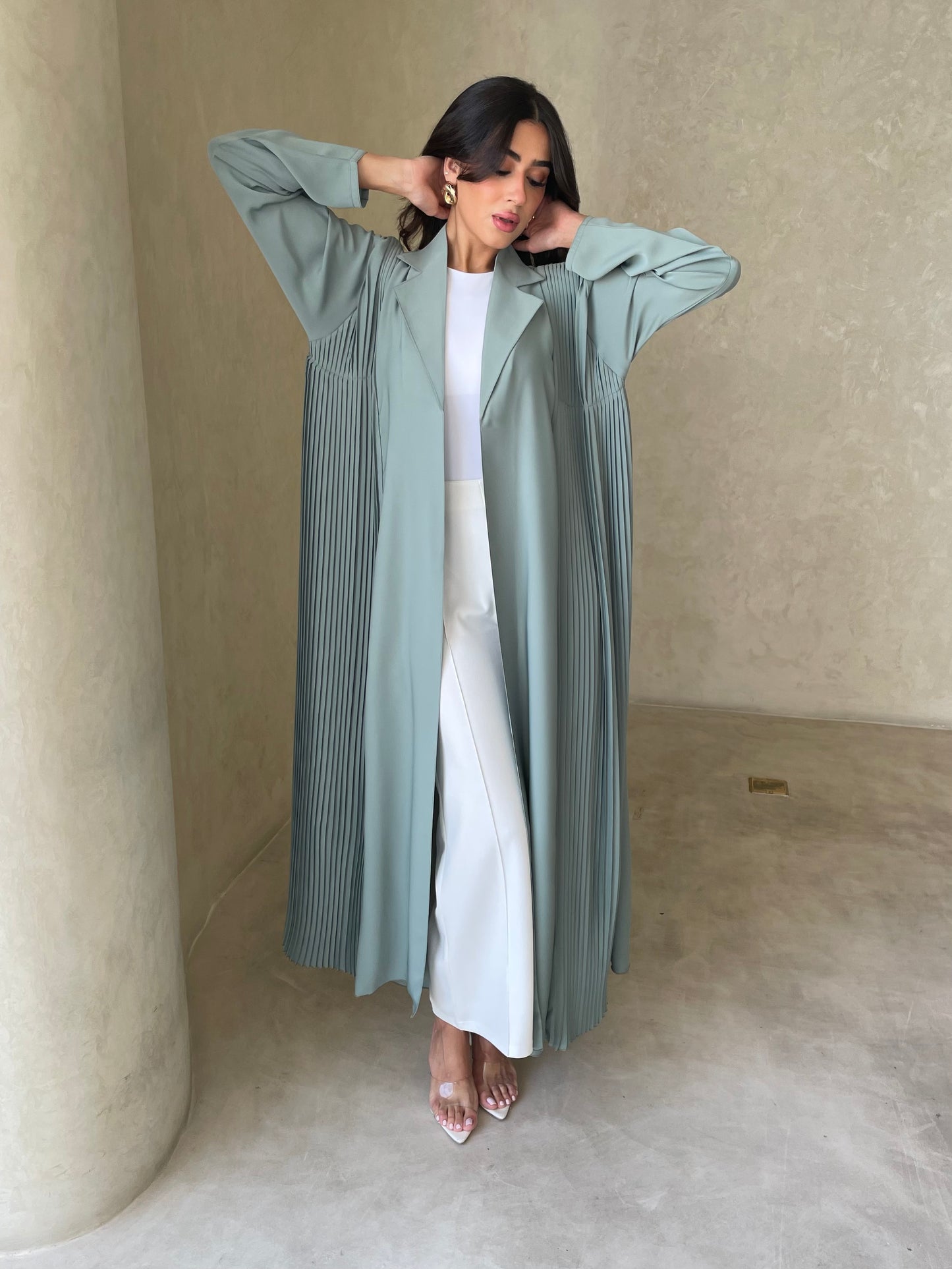 S060 - summer green abaya