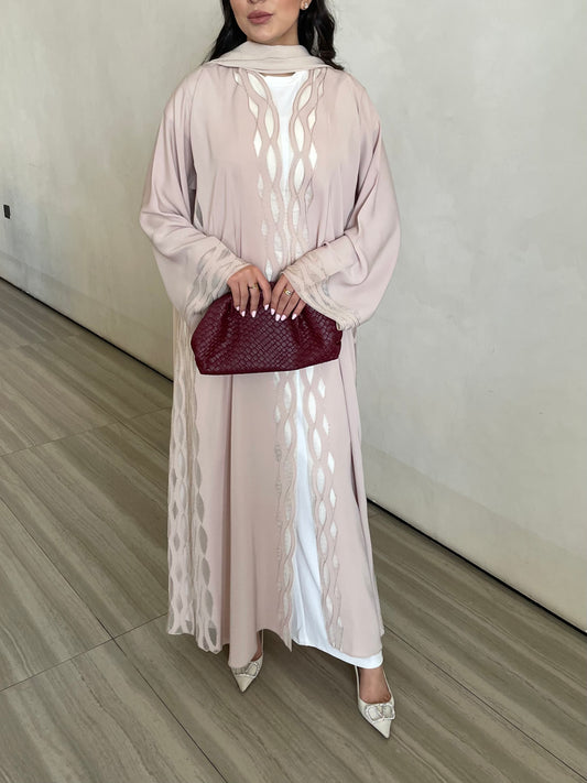 S388 - Beige straight cut abaya
