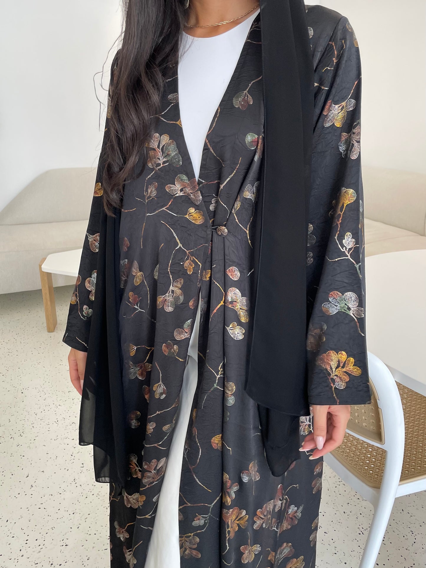 S249 - golden floral abaya