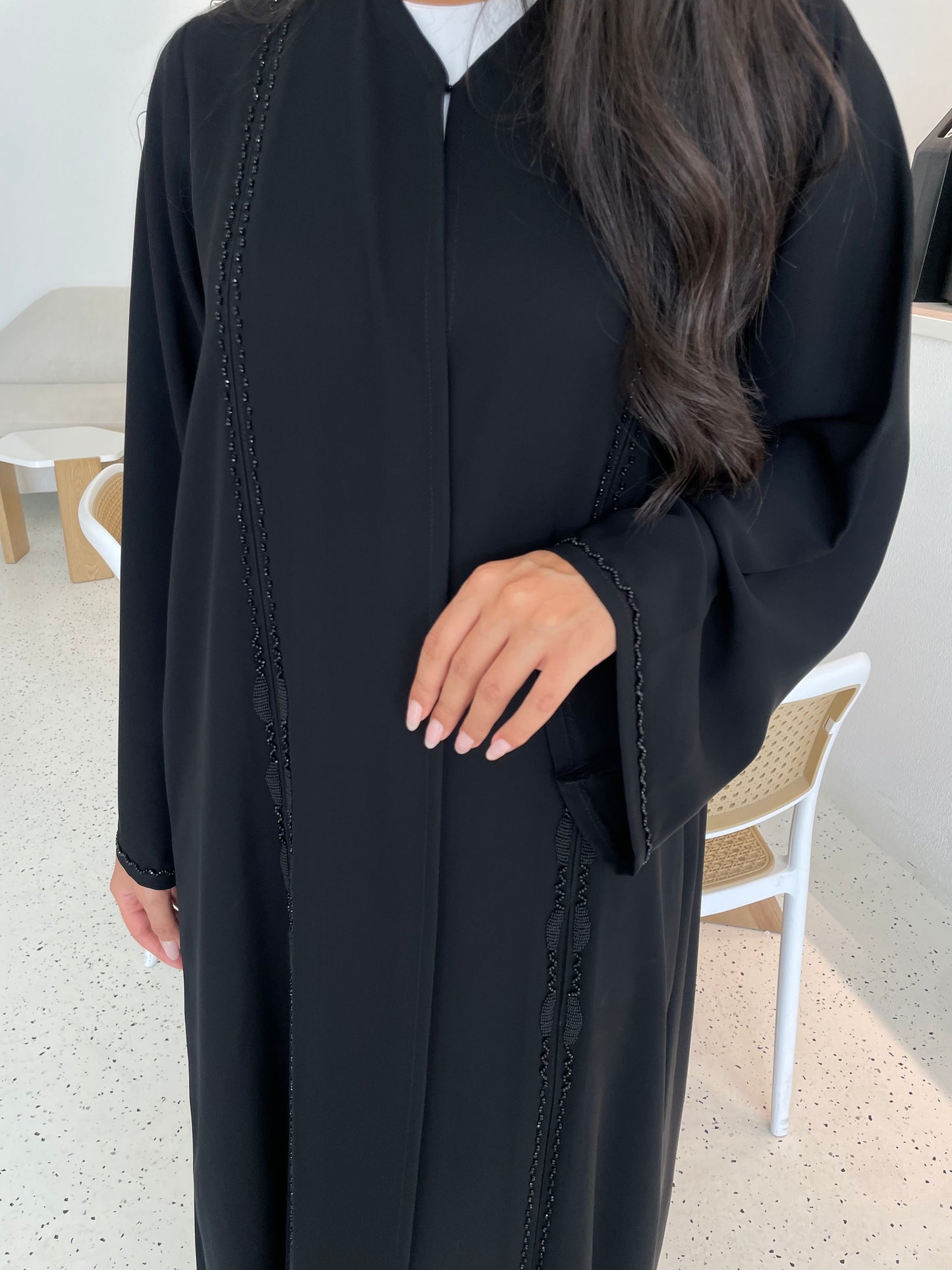 S261 A-line black abaya