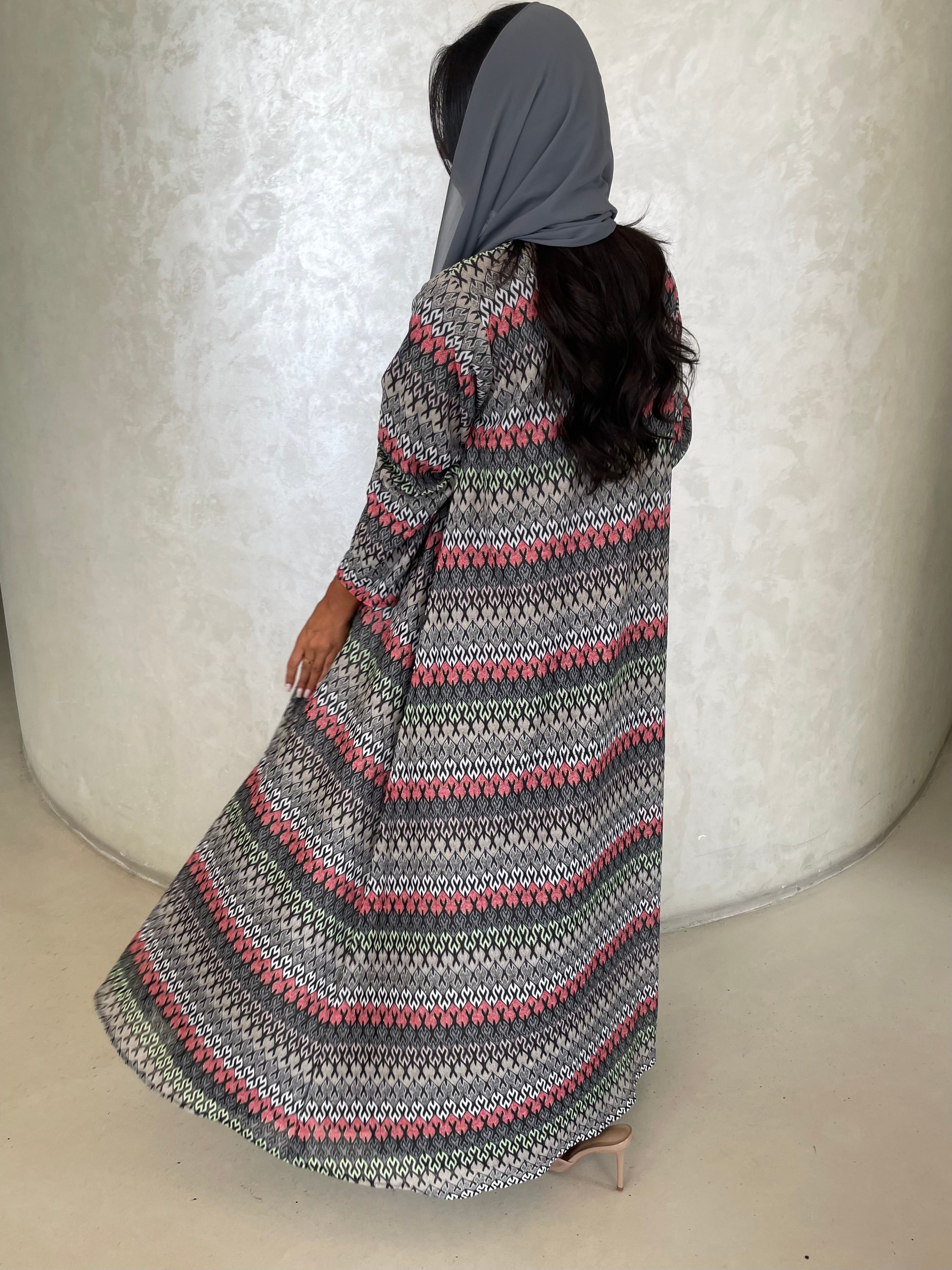 S426- tredy colored kaloosh abaya