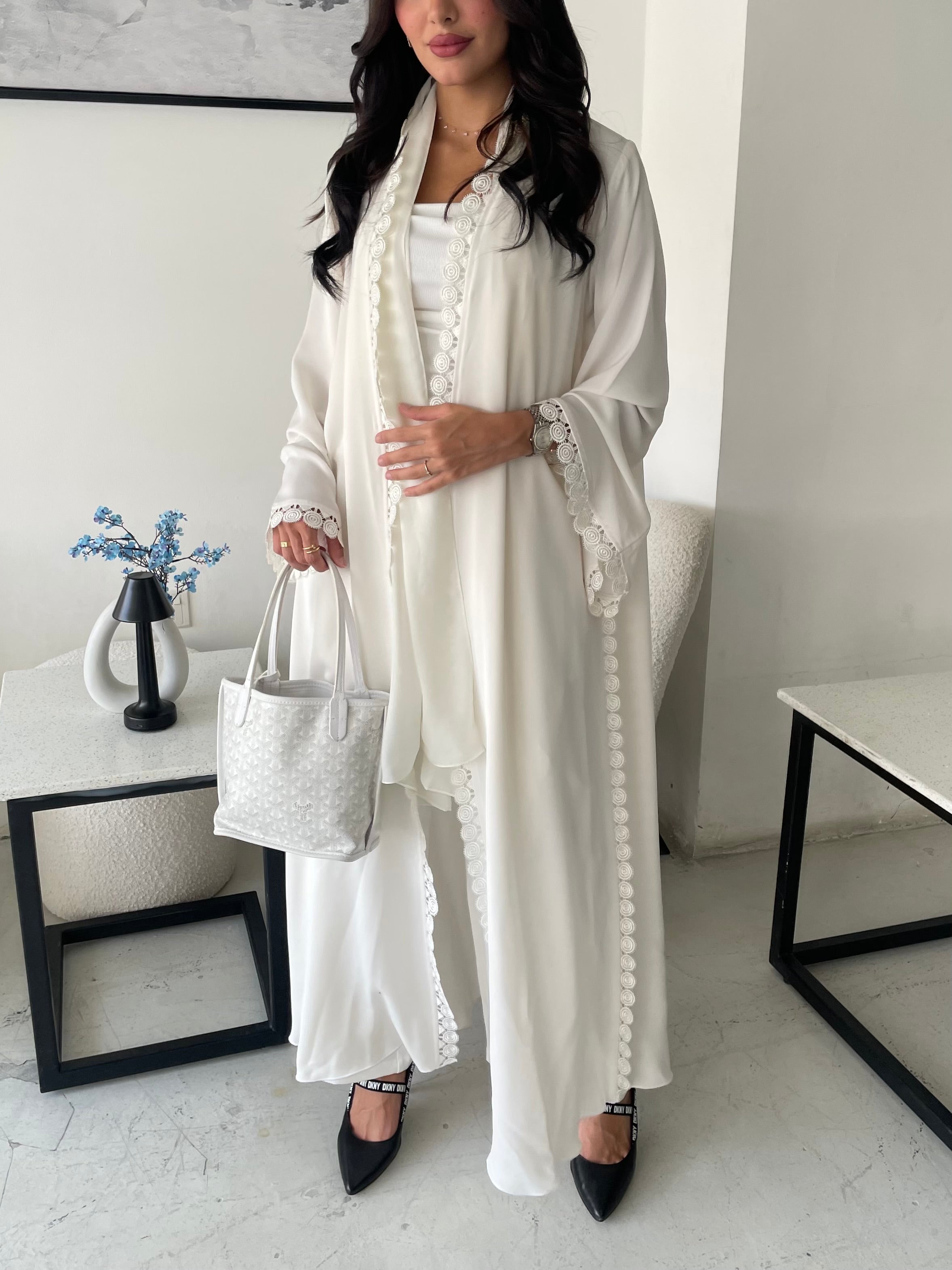 S200 - white Summer abaya