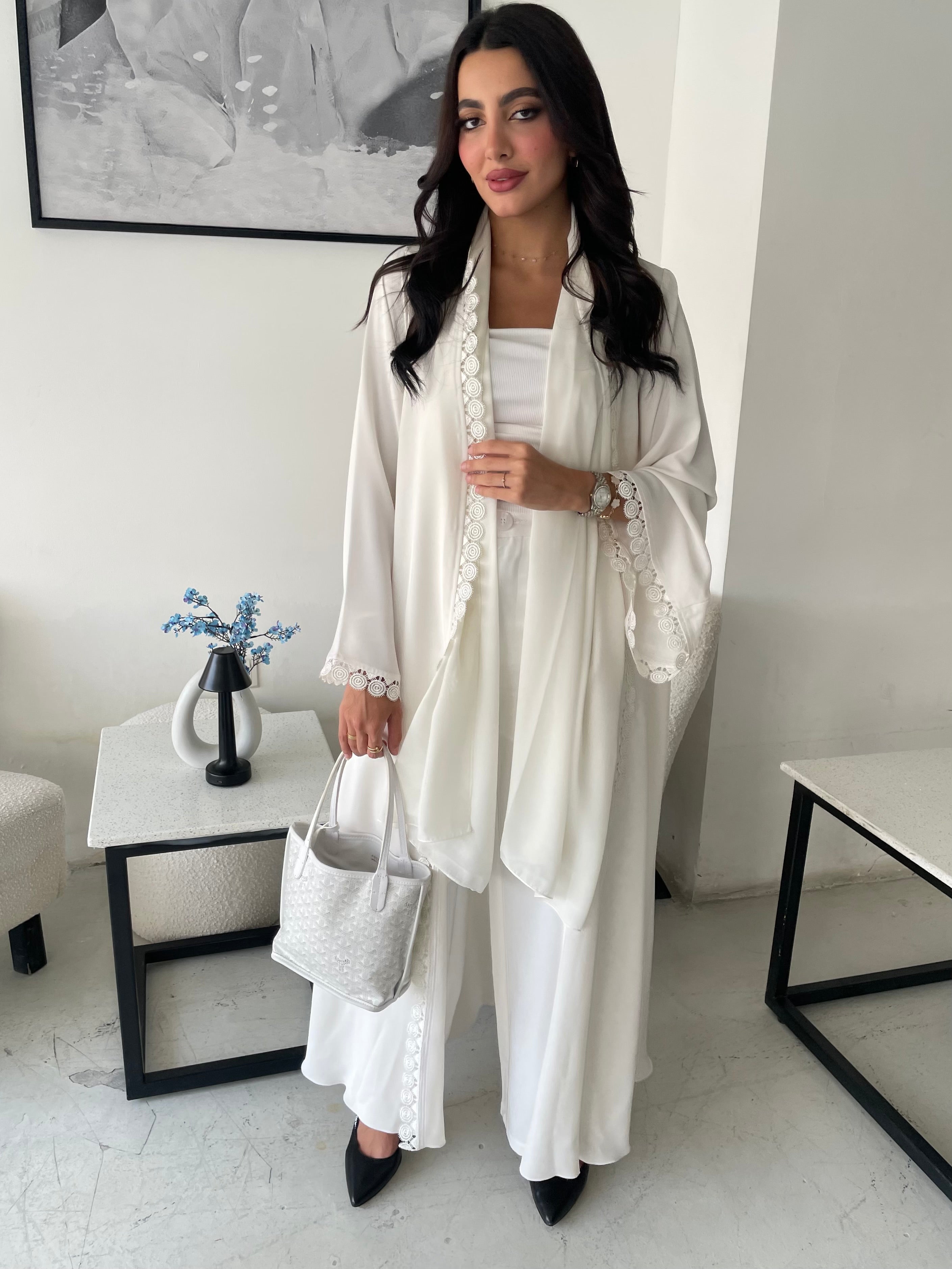 S200 - white Summer abaya