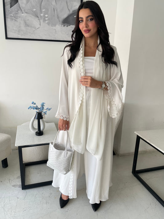 S200 - white Summer abaya