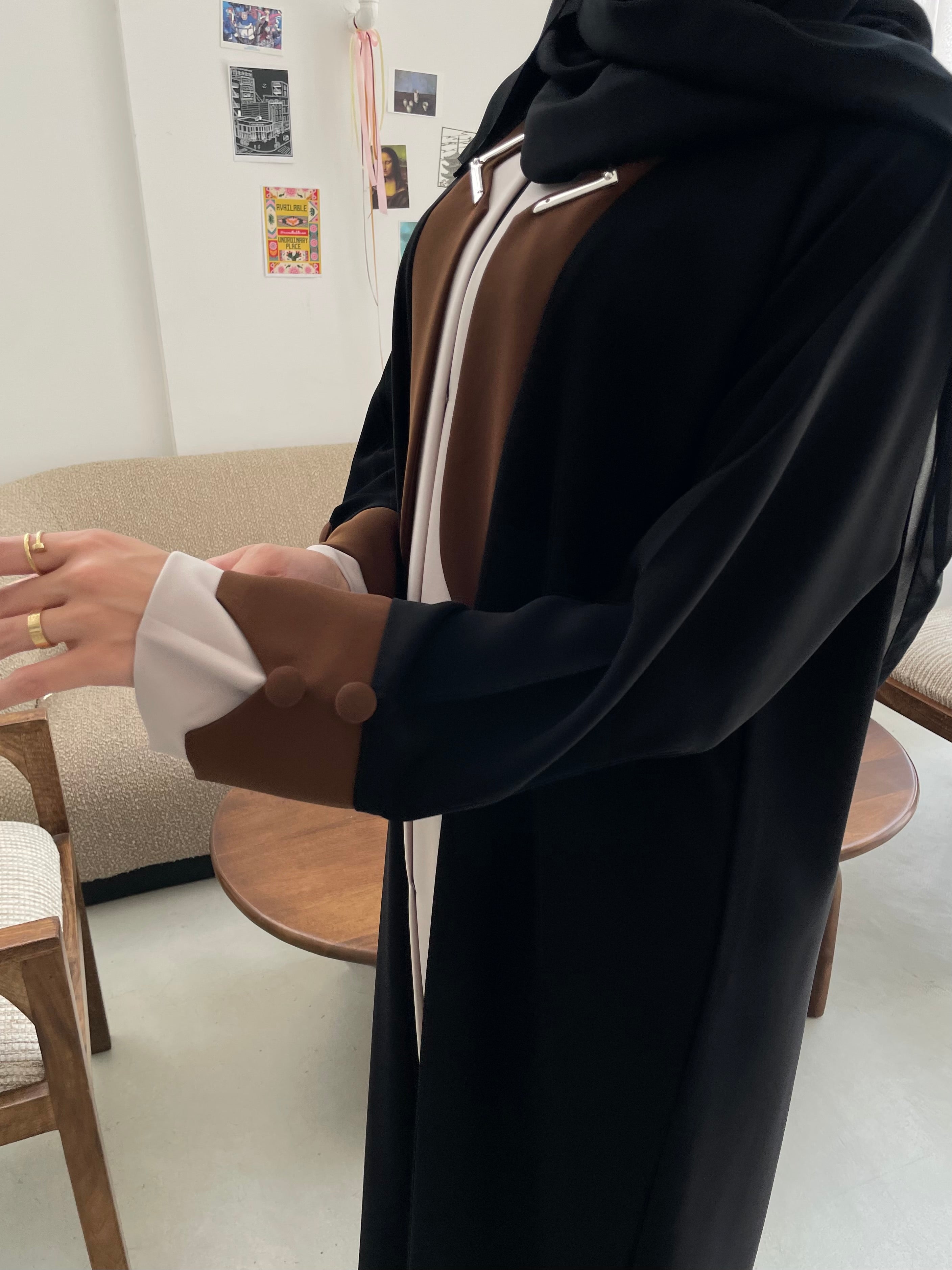 S369 Formal black abaya