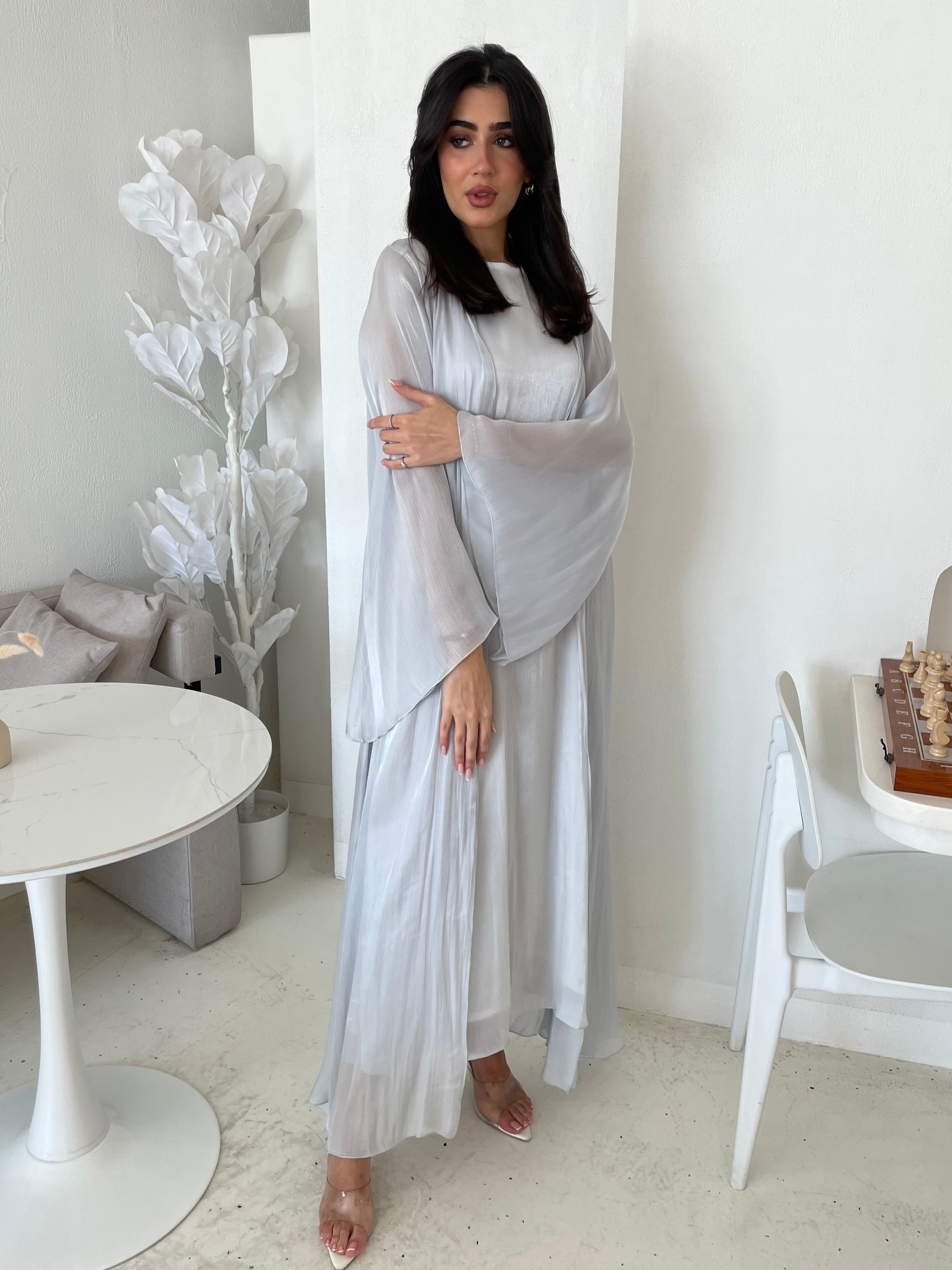 S165 - Light chiffon A shape abaya