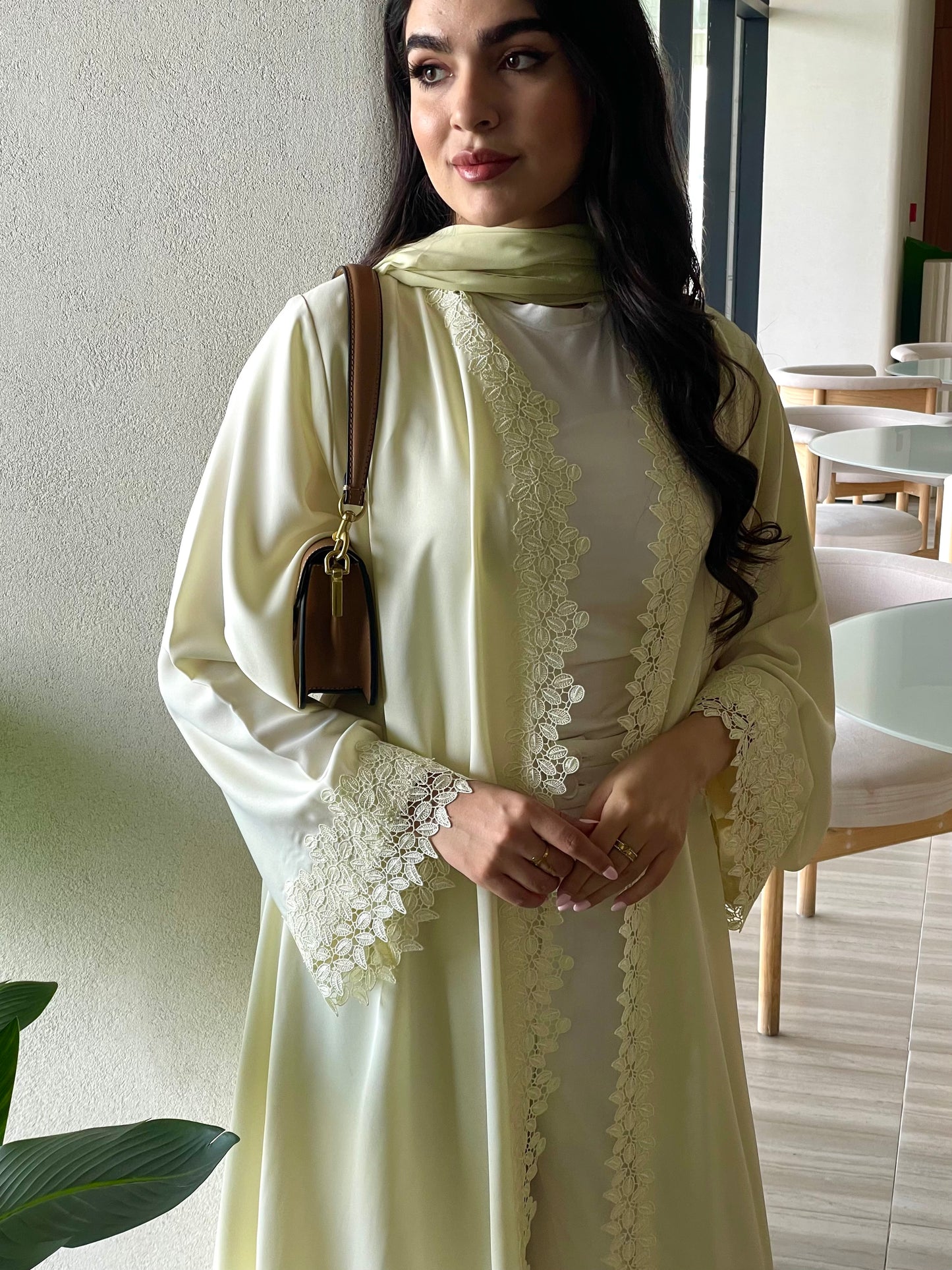 S397 - butter yellow with lace