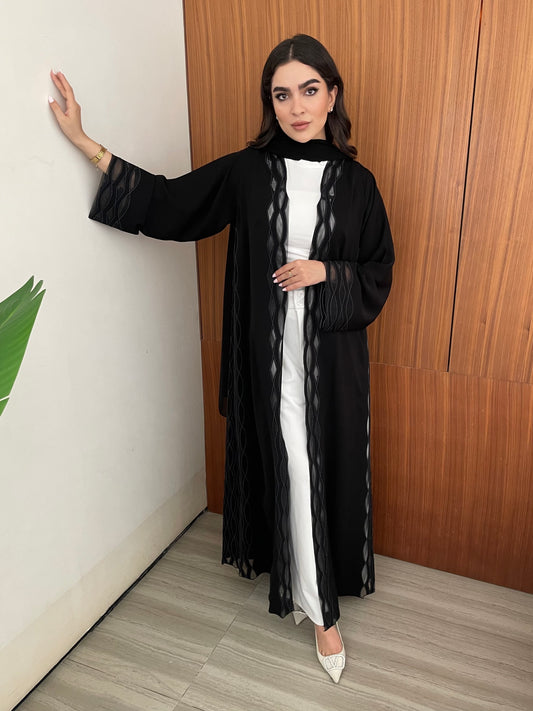 S387 - black straight cut abaya