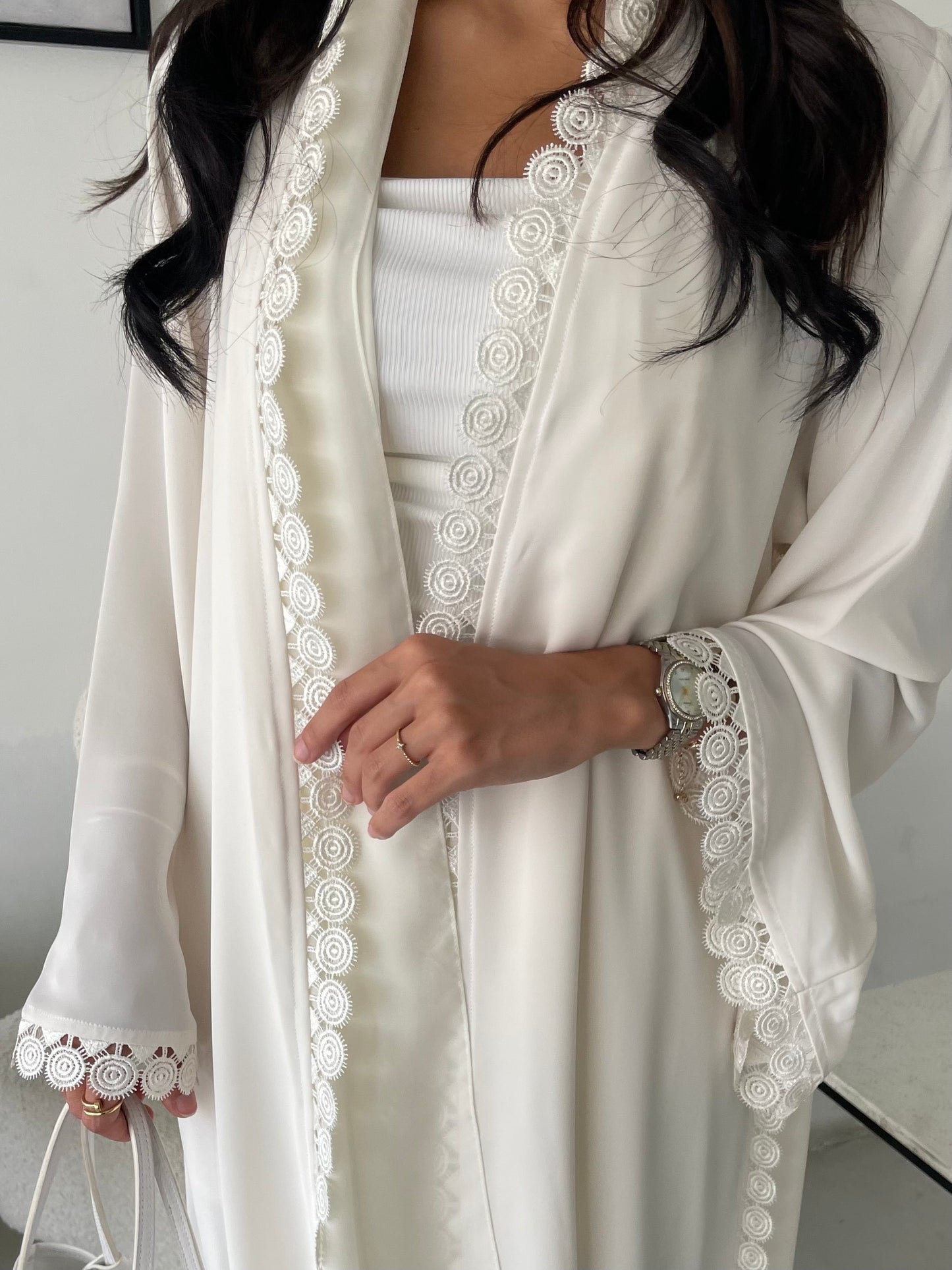 S200 - white Summer abaya