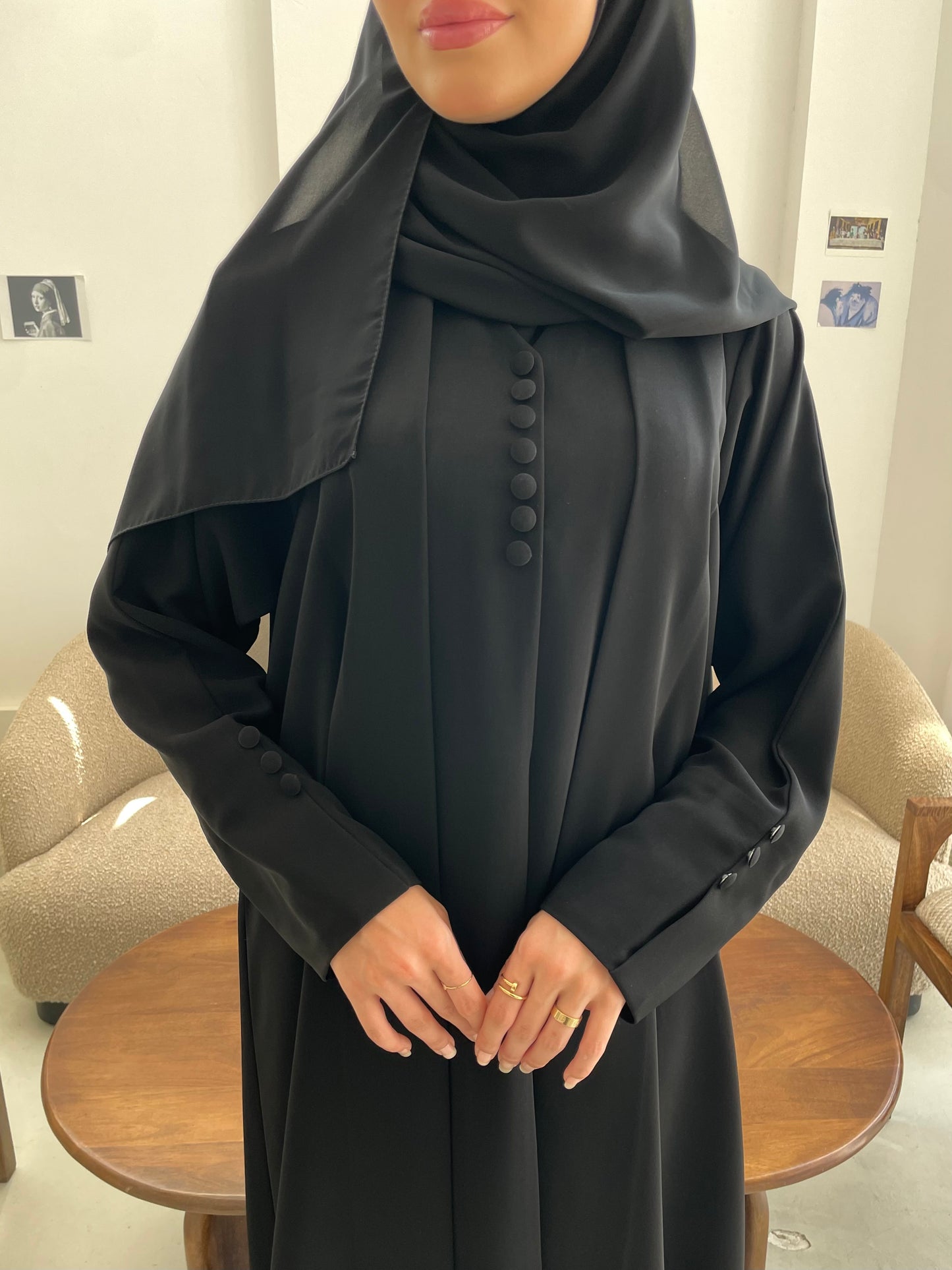 S356 - Black formal abaya & headscarf.