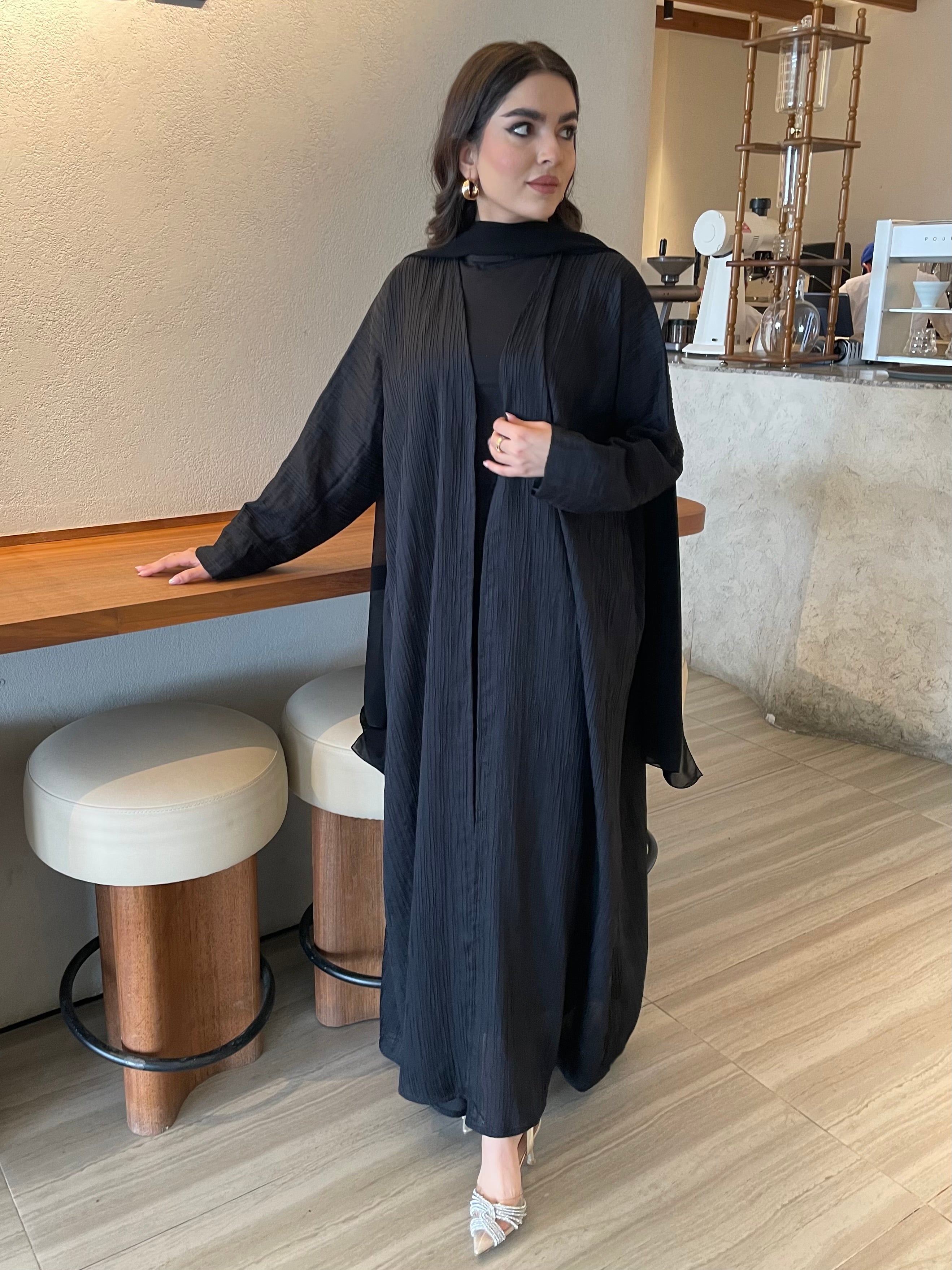 S384 - Black bisht abaya