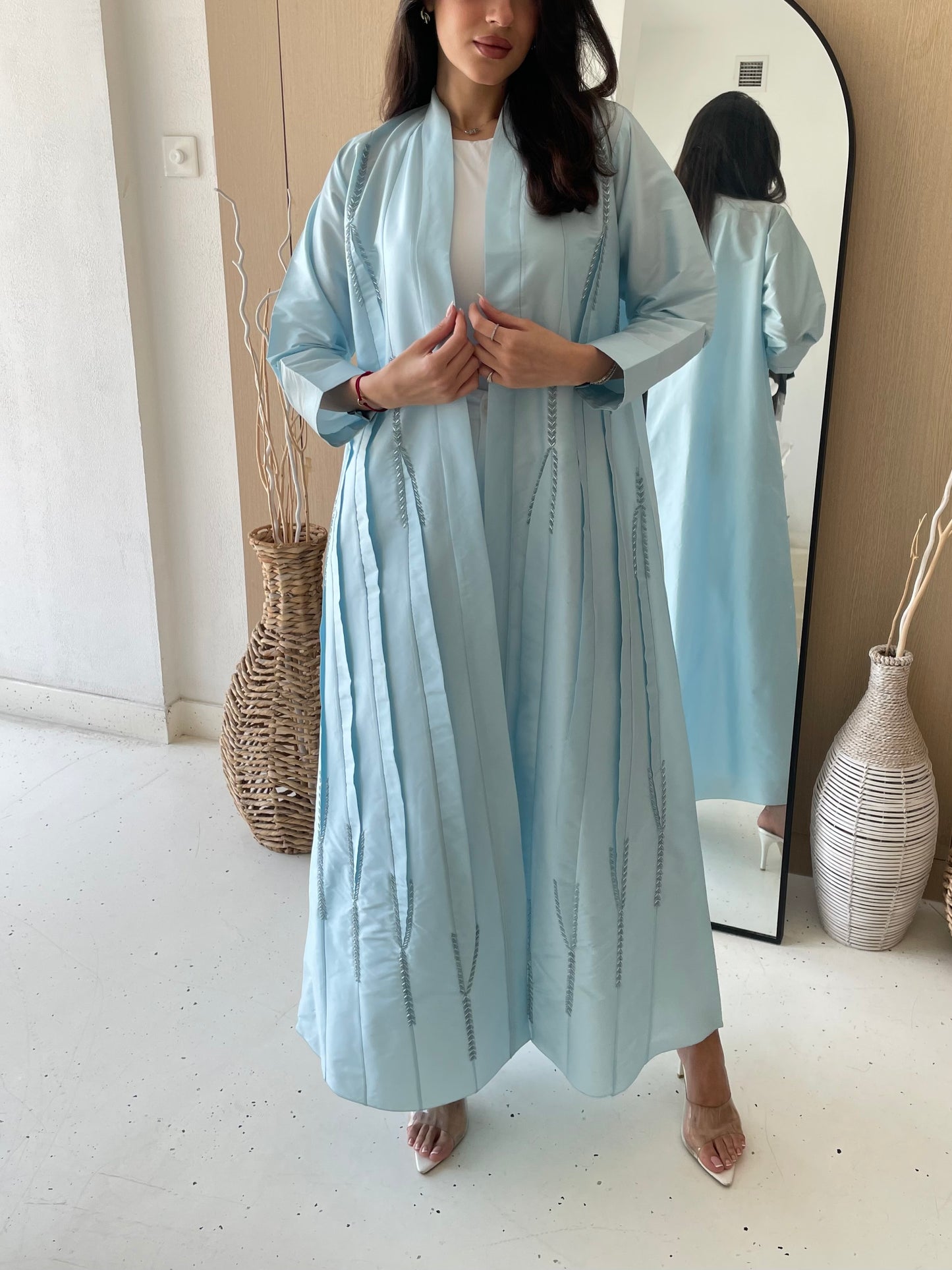 S168 - straight cut baby blue with crystals