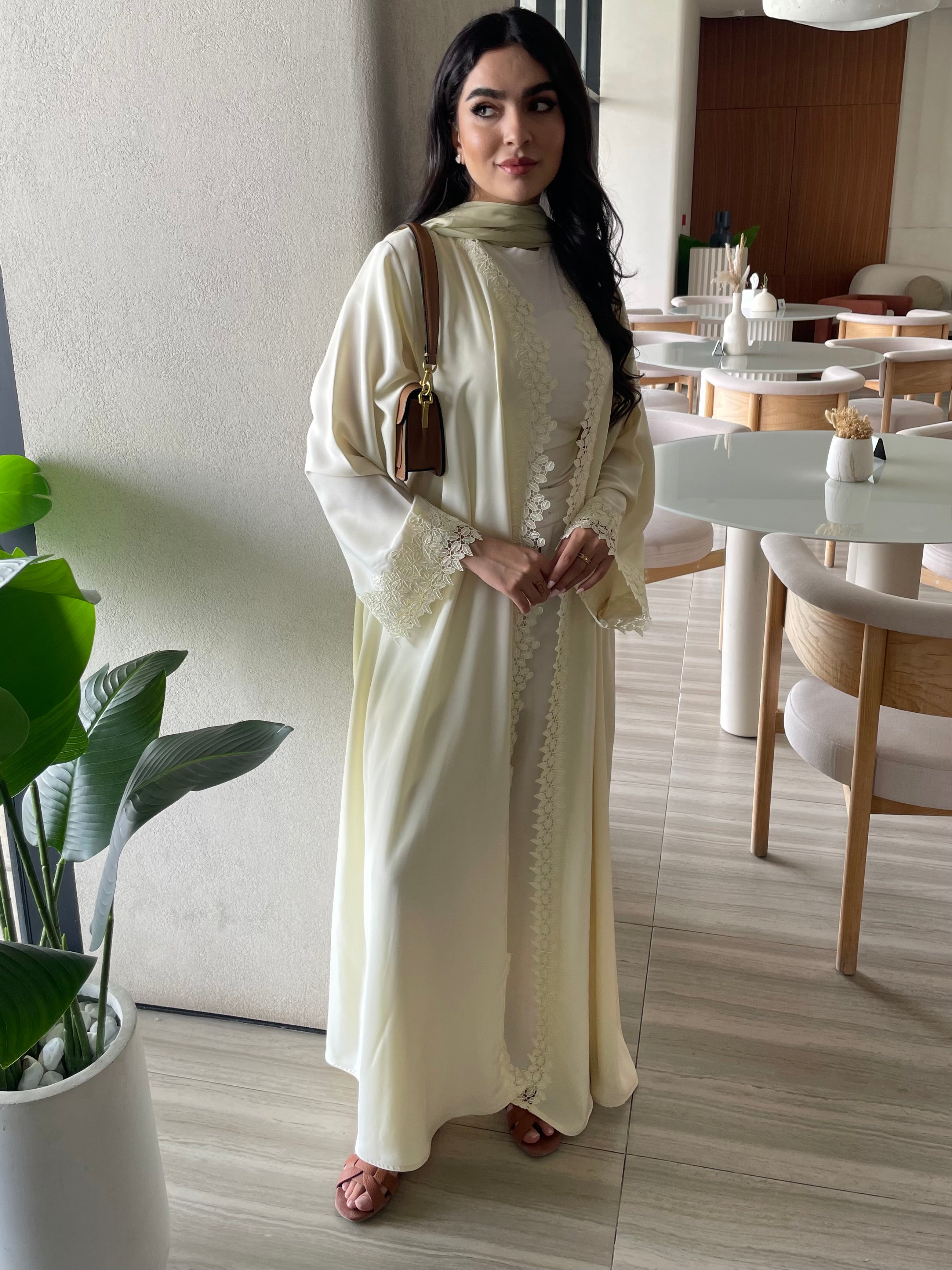 S397 - butter yellow with lace