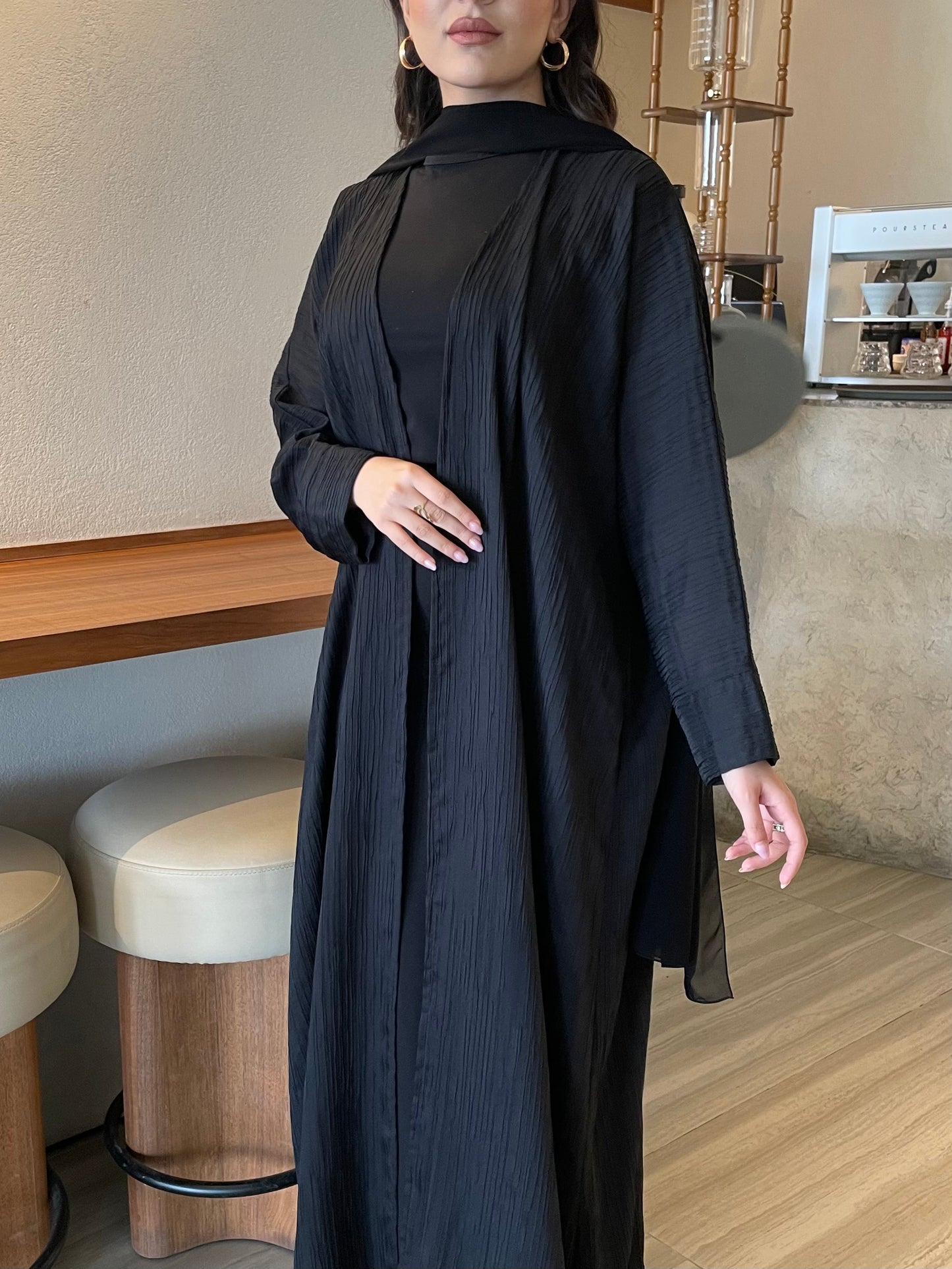 S384 - Black bisht abaya