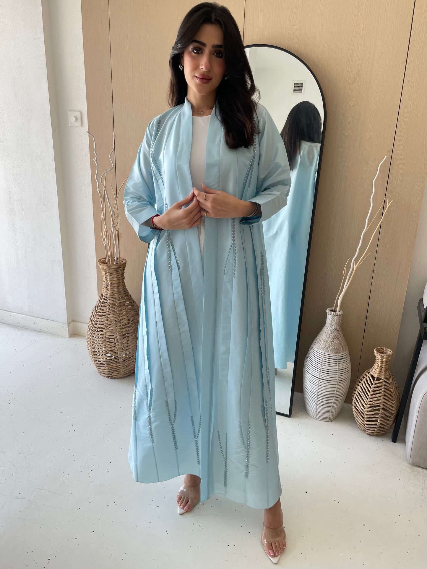S168 - straight cut baby blue with crystals