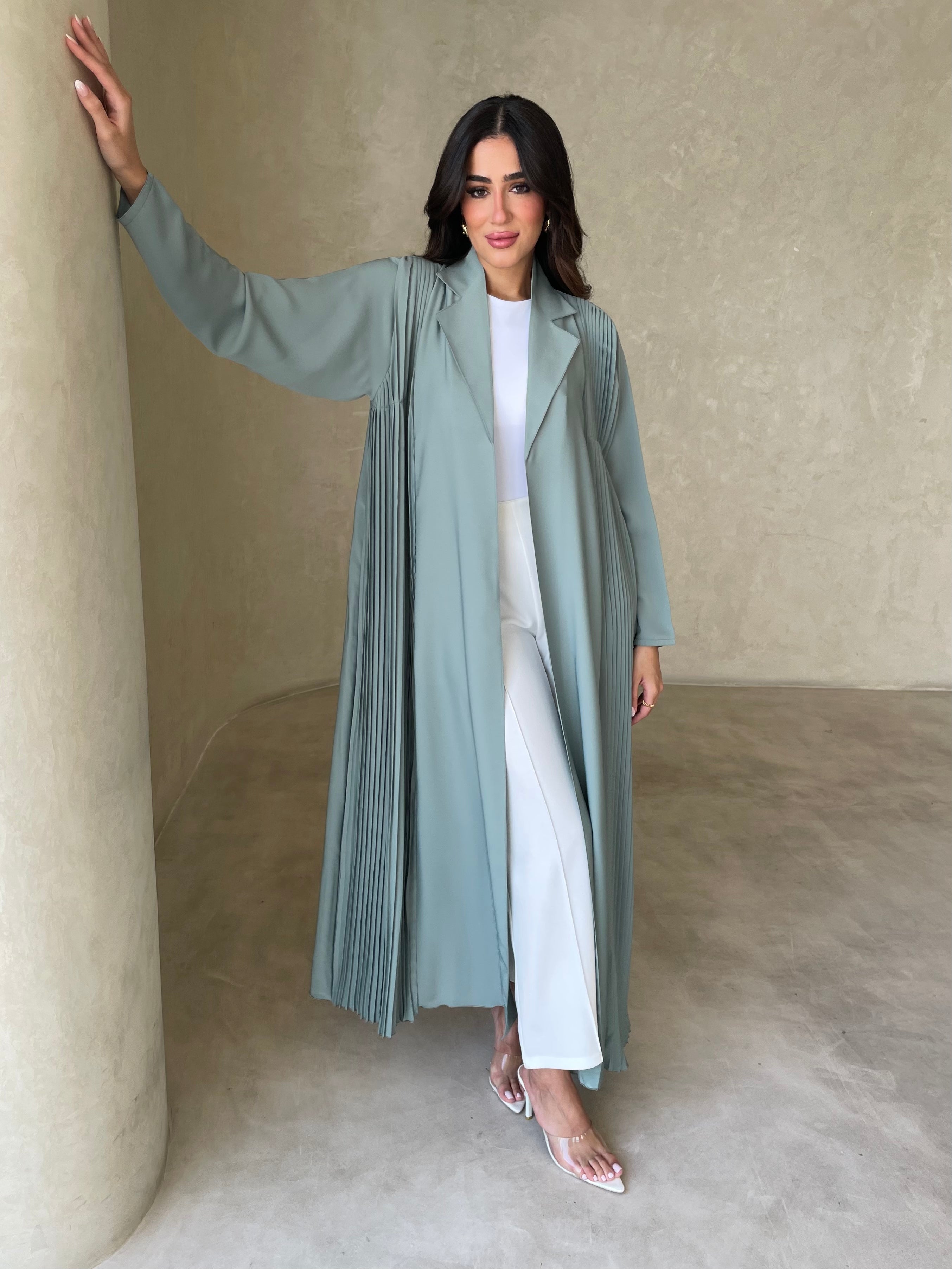 S060 - summer green abaya