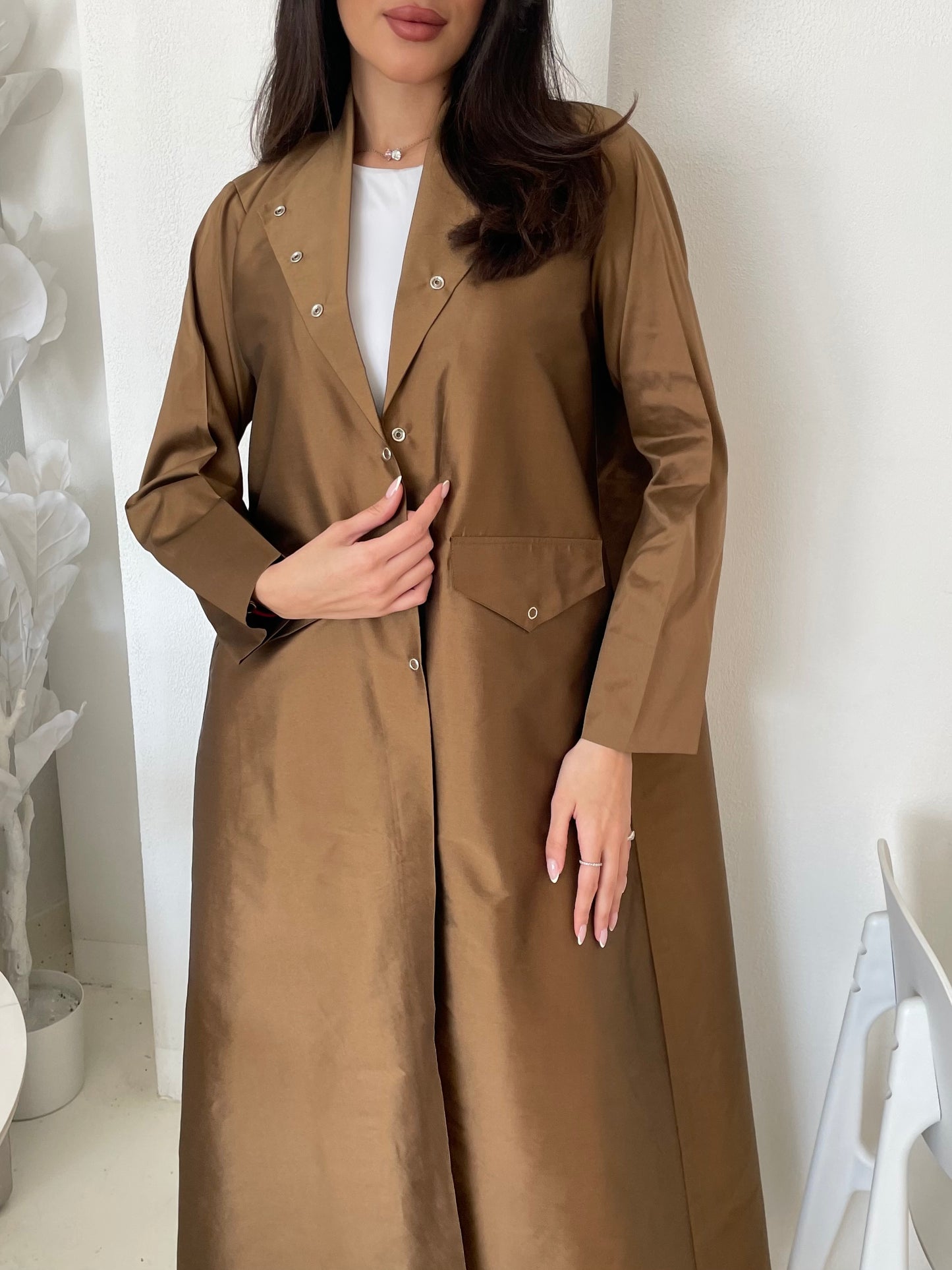 S162 - Formal brown tefta with pokets