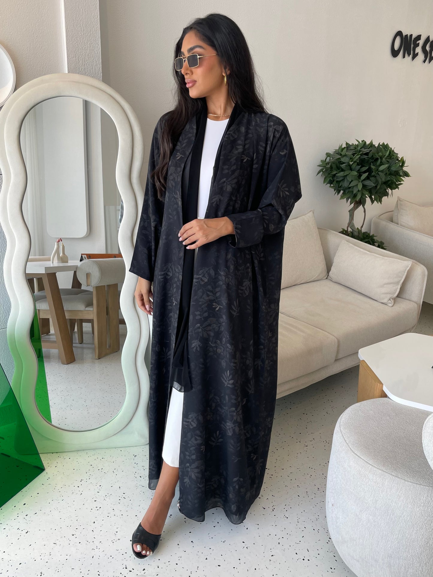 S259 - light crepe floral abaya
