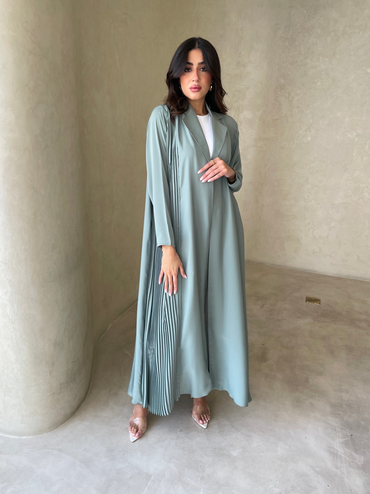 S060 - summer green abaya