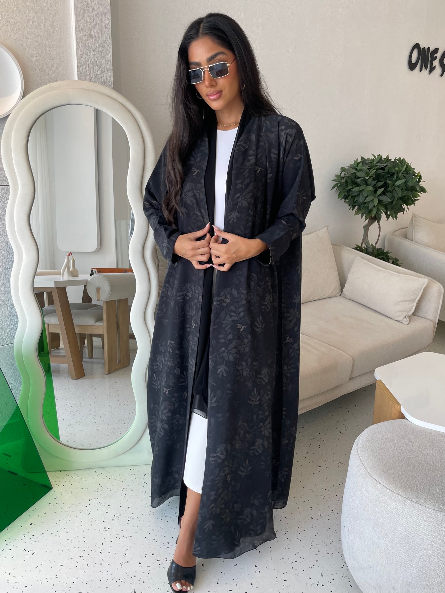 S259 - light crepe floral abaya