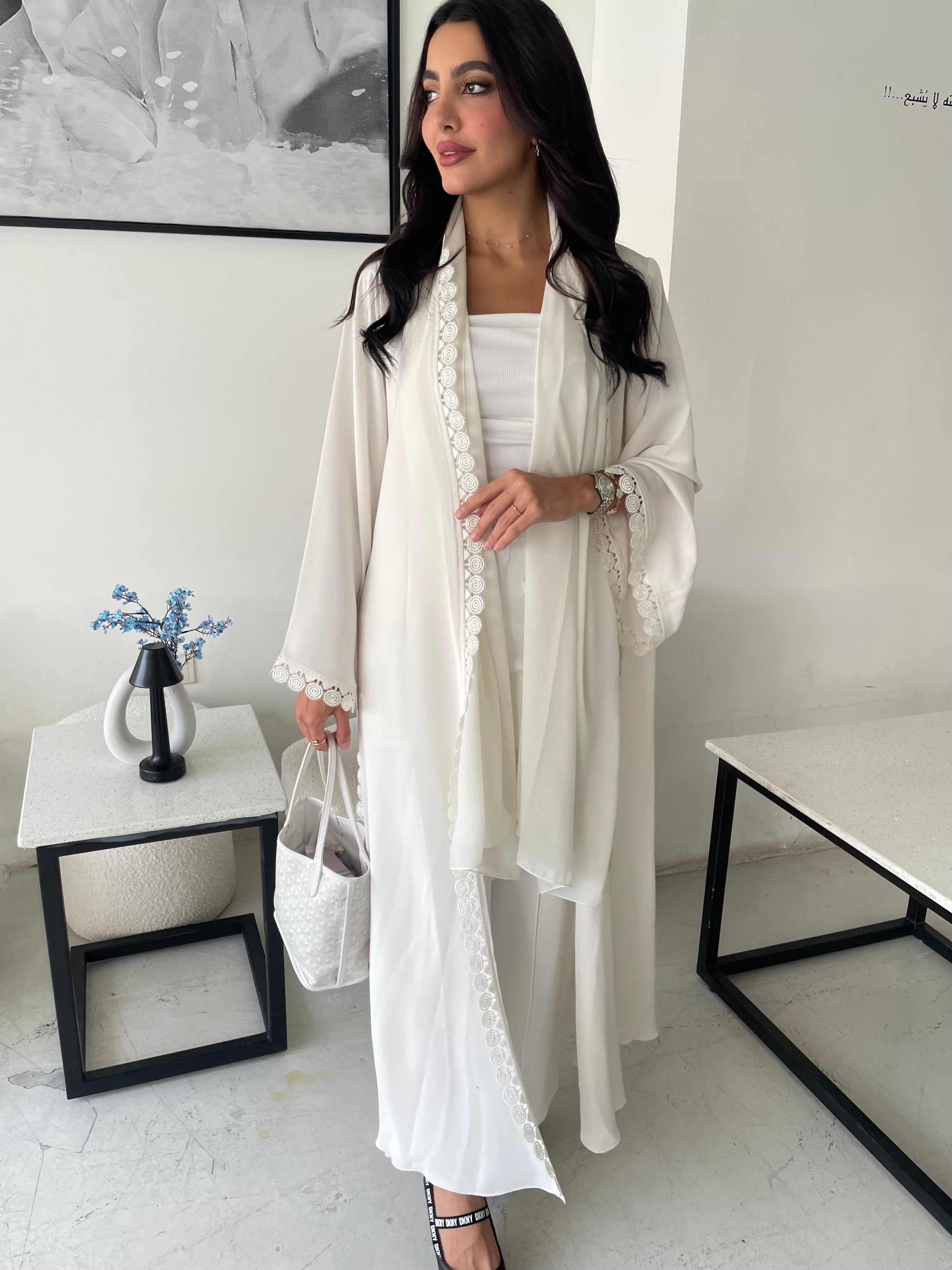 S200 - white Summer abaya