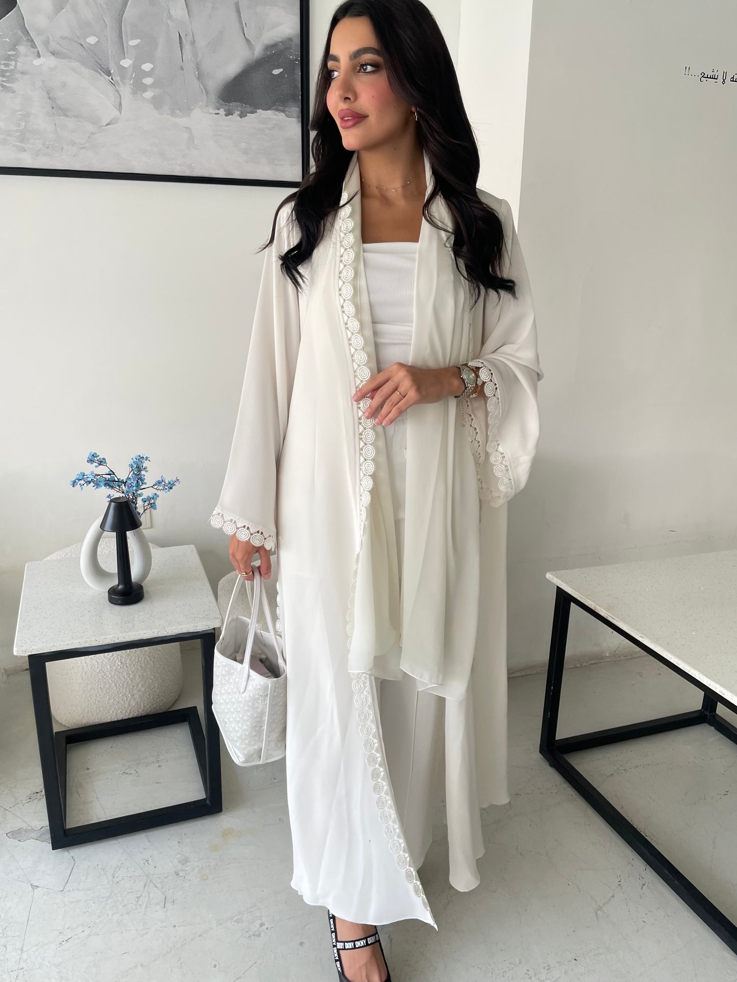 S200 - white Summer abaya
