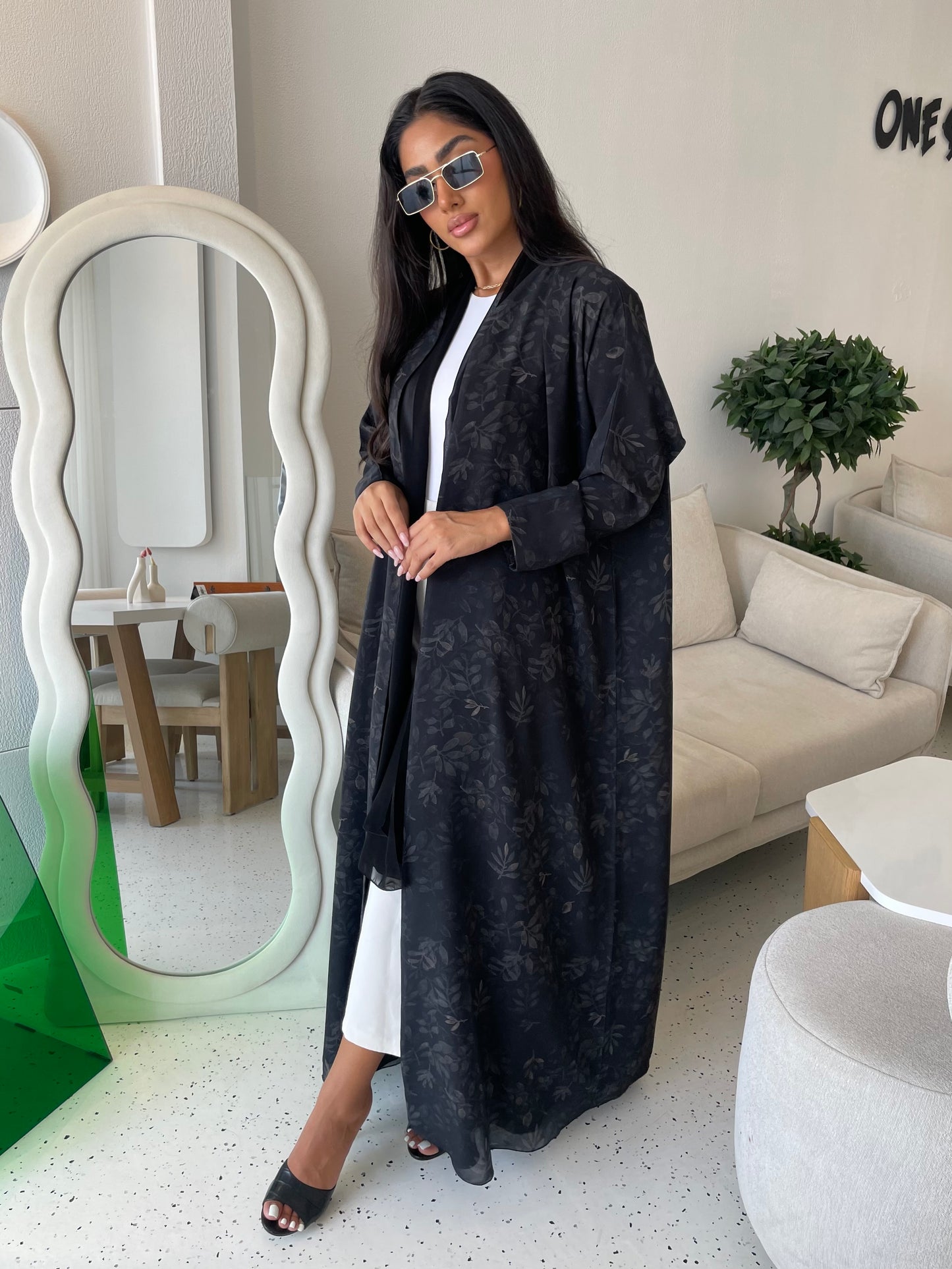 S259 - light crepe floral abaya