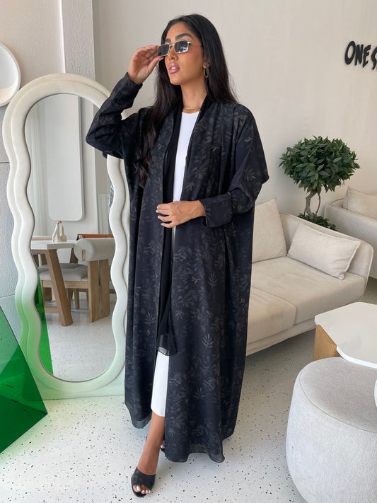 S259 - light crepe floral abaya