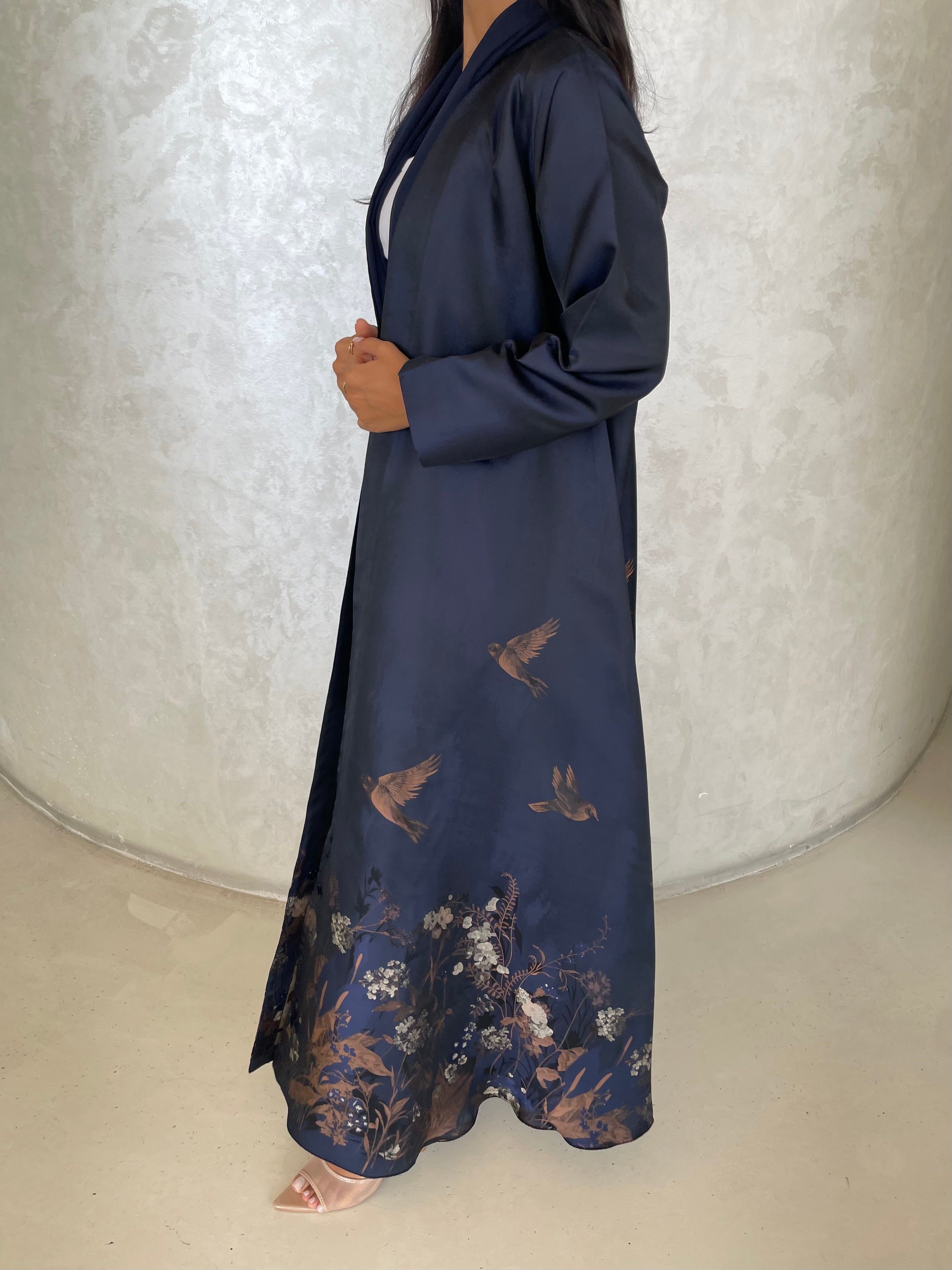 S423- black printed kaloosh abaya