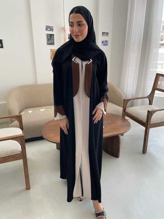 S369 Formal black abaya