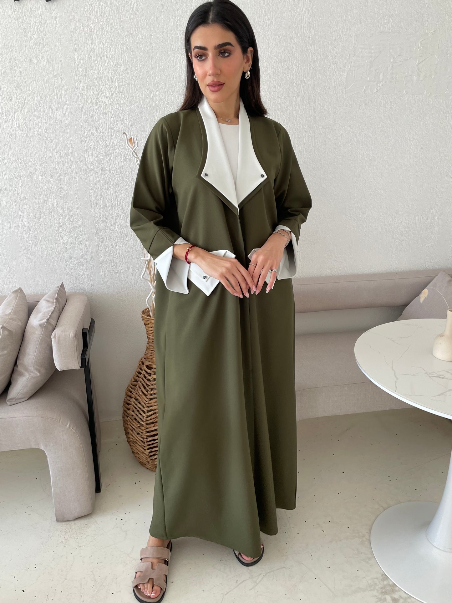S173 - Formal olive abaya