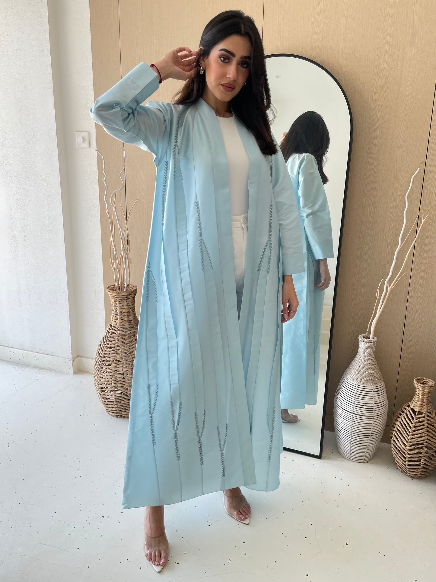S168 - straight cut baby blue with crystals