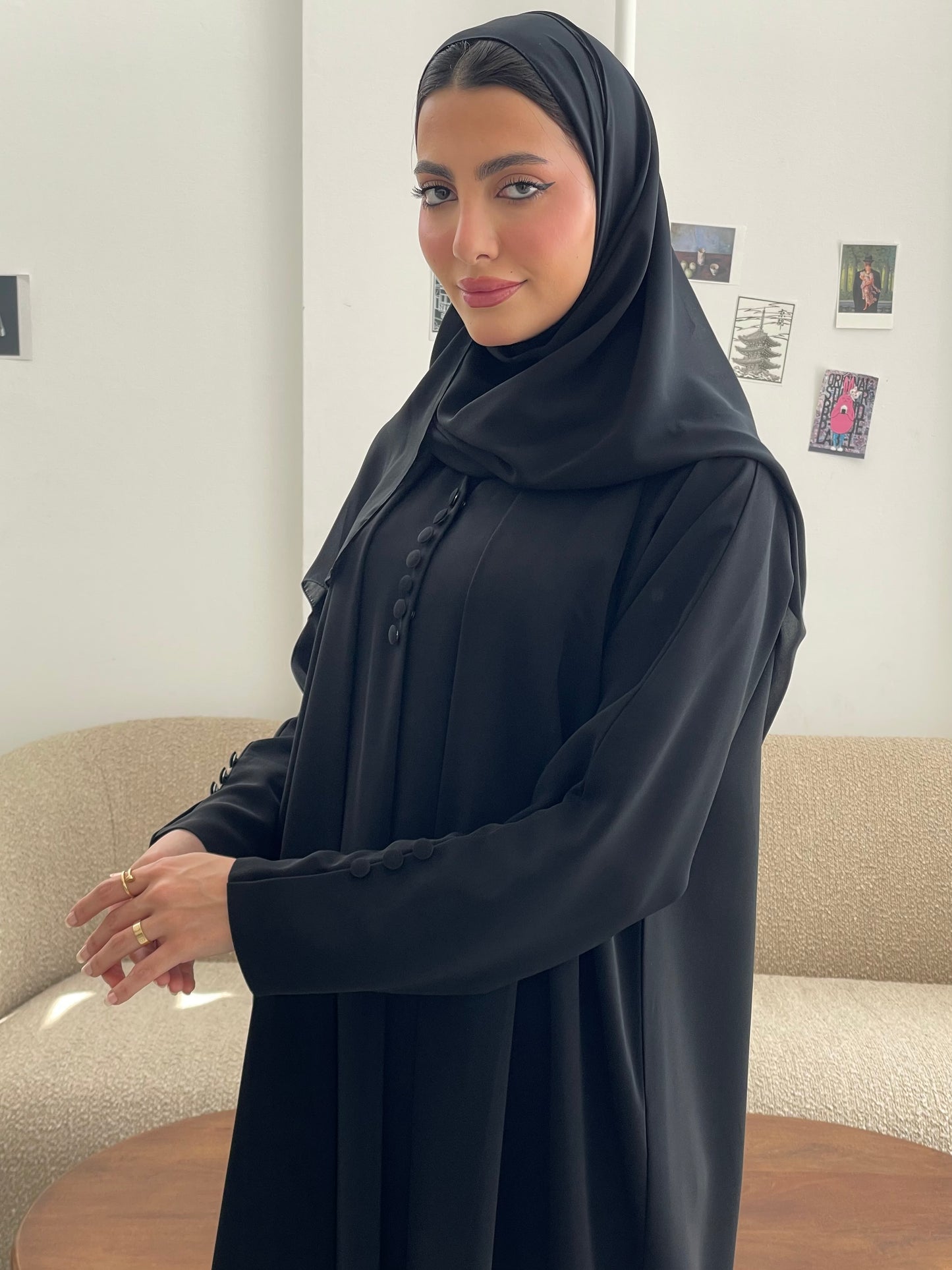 S356 - Black formal abaya & headscarf.