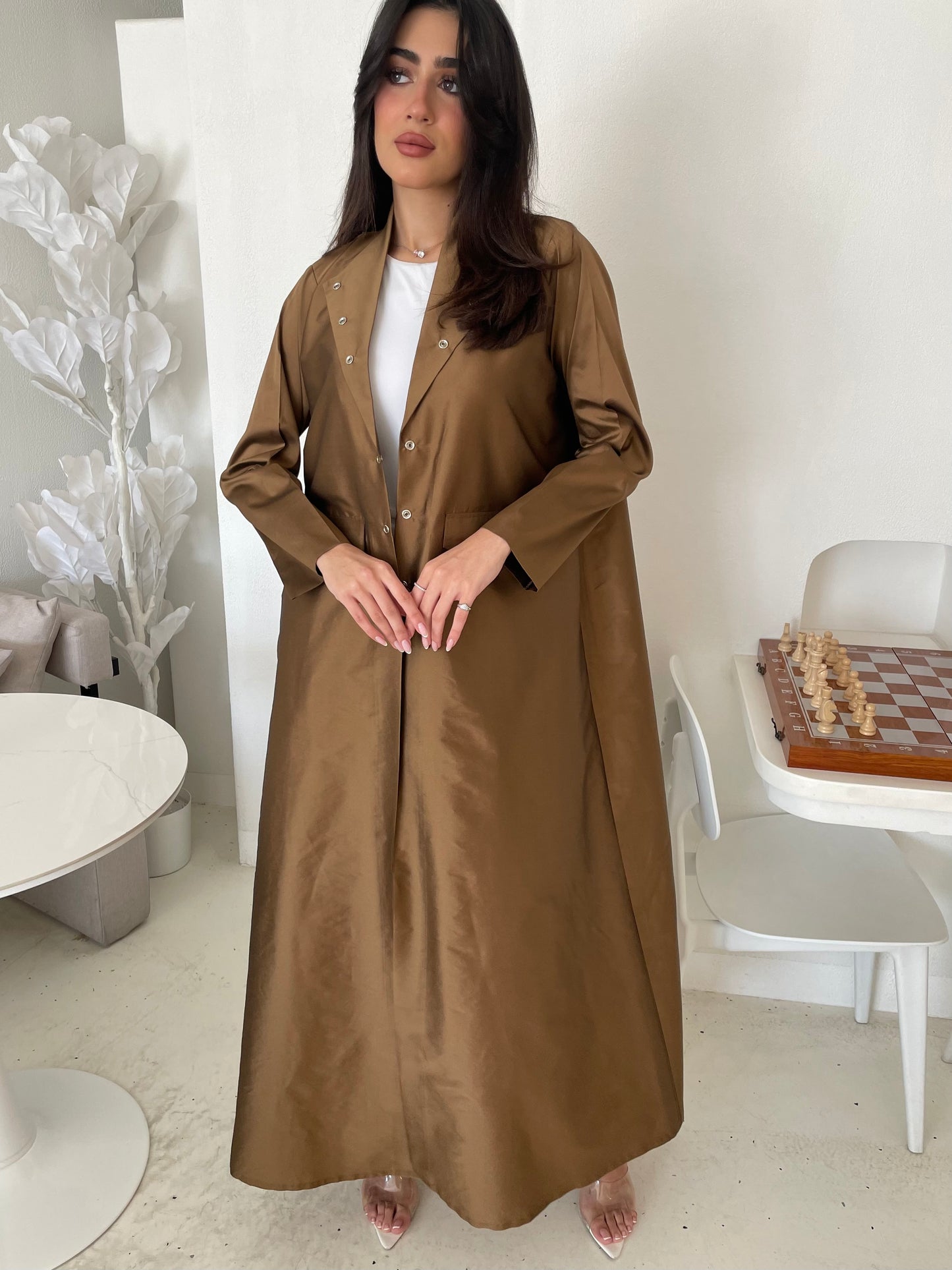 S162 - Formal brown tefta with pokets