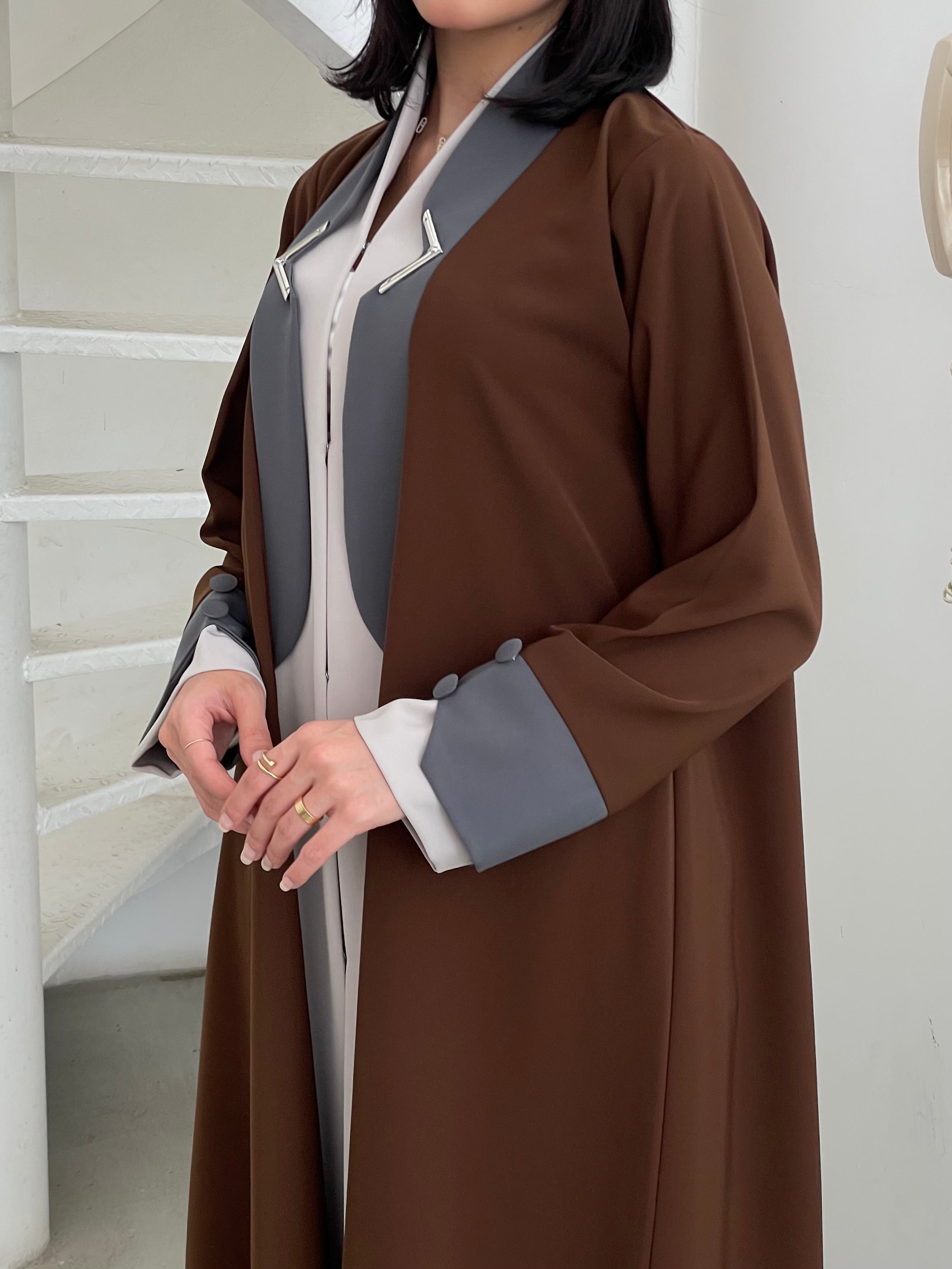 S370 Formal brown abaya