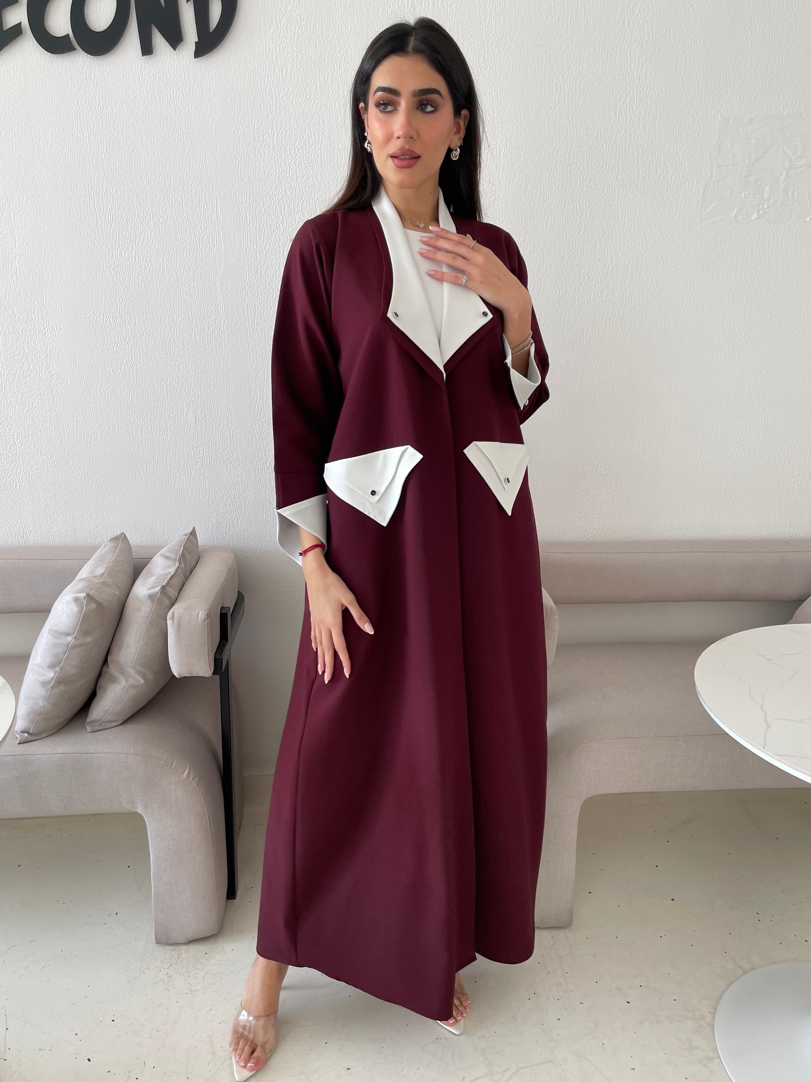 S172 - Formal maroon abaya