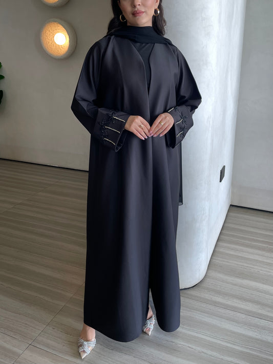 S373 - black crepe abaya