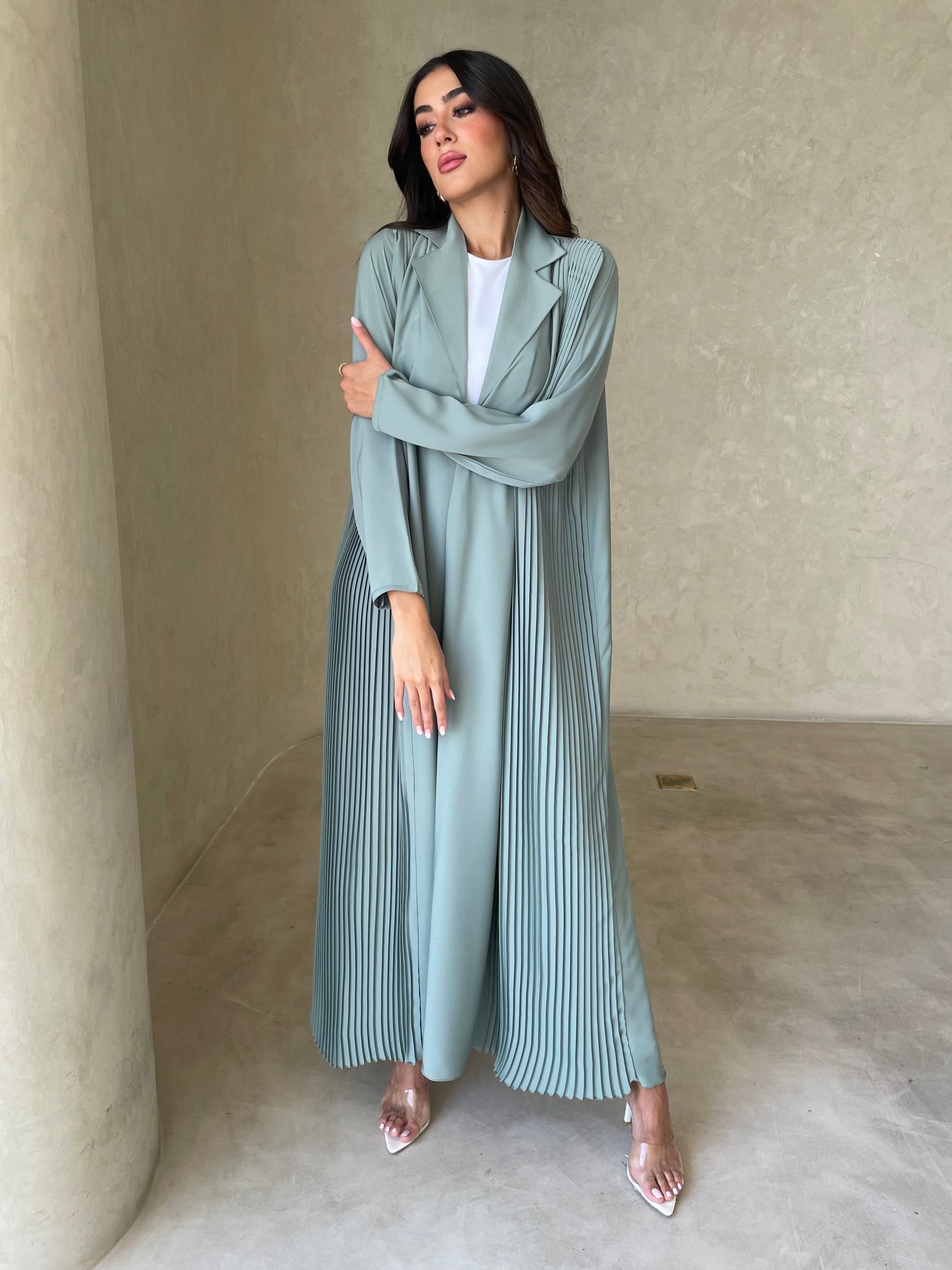 S060 - summer green abaya