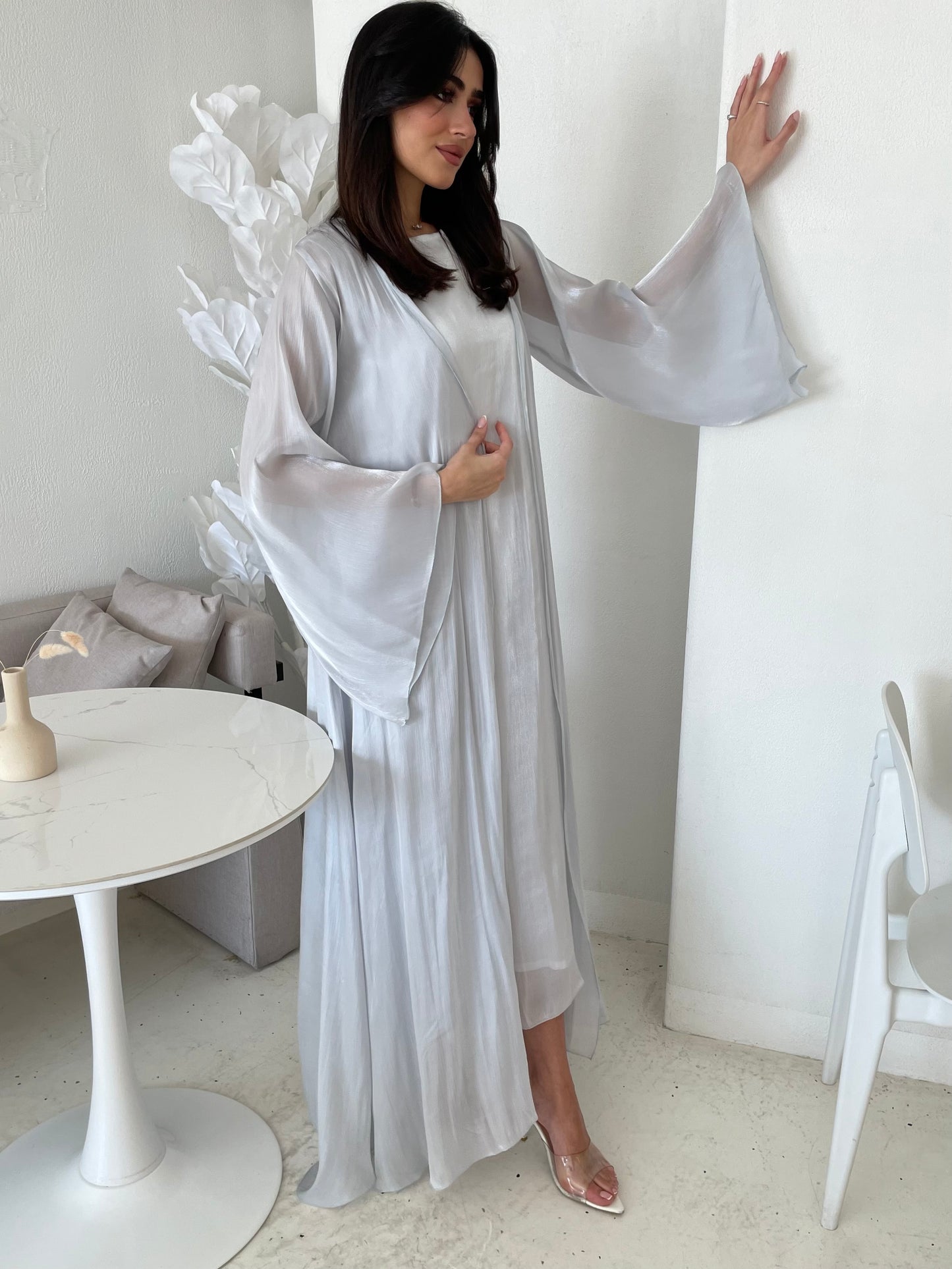 S165 - Light chiffon A shape abaya