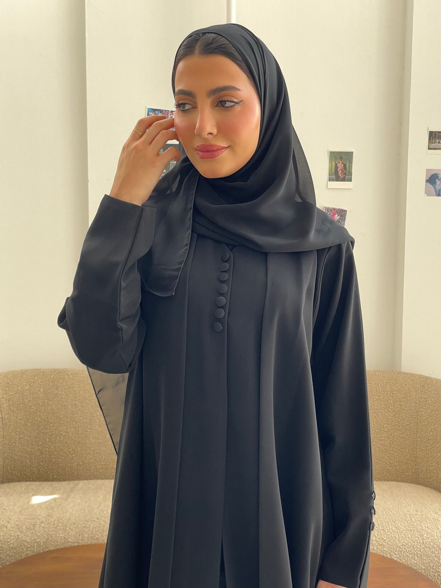 S356 - Black formal abaya & headscarf.