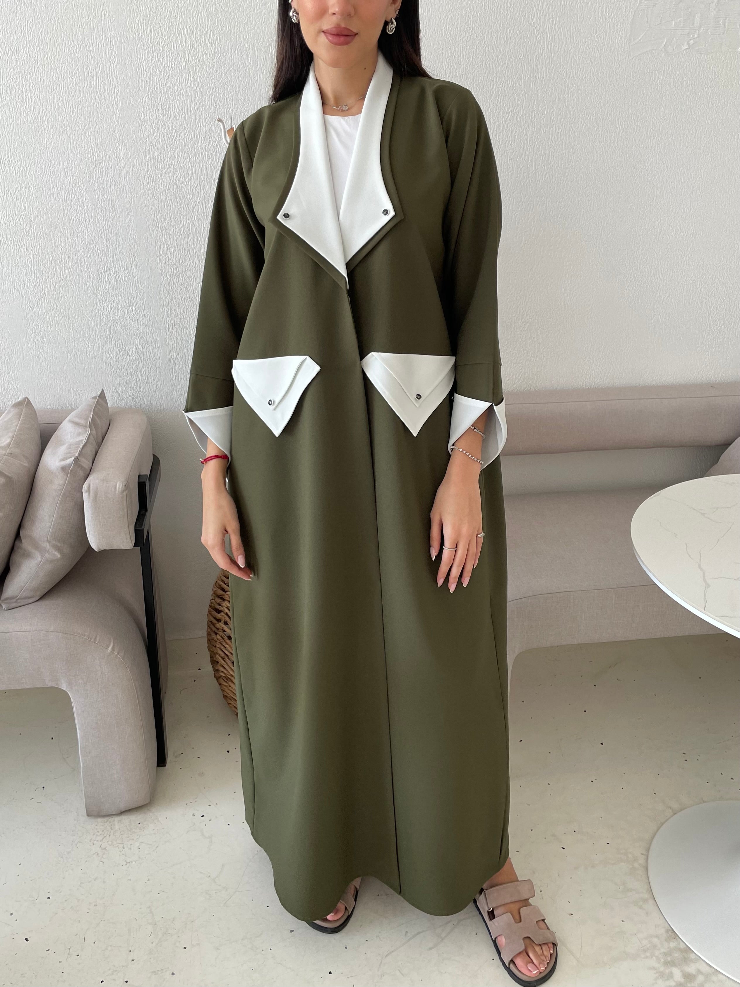 S173 - Formal olive abaya