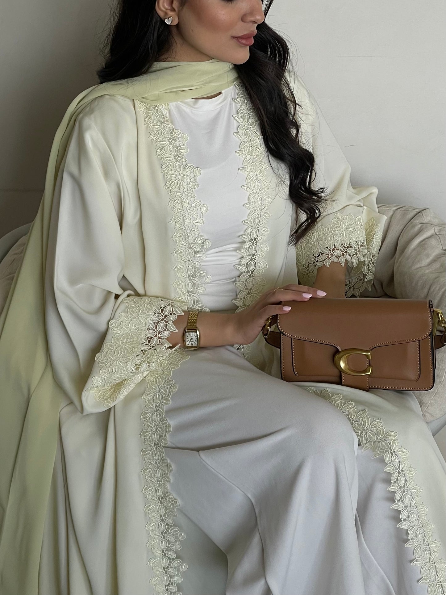 S397 - butter yellow with lace